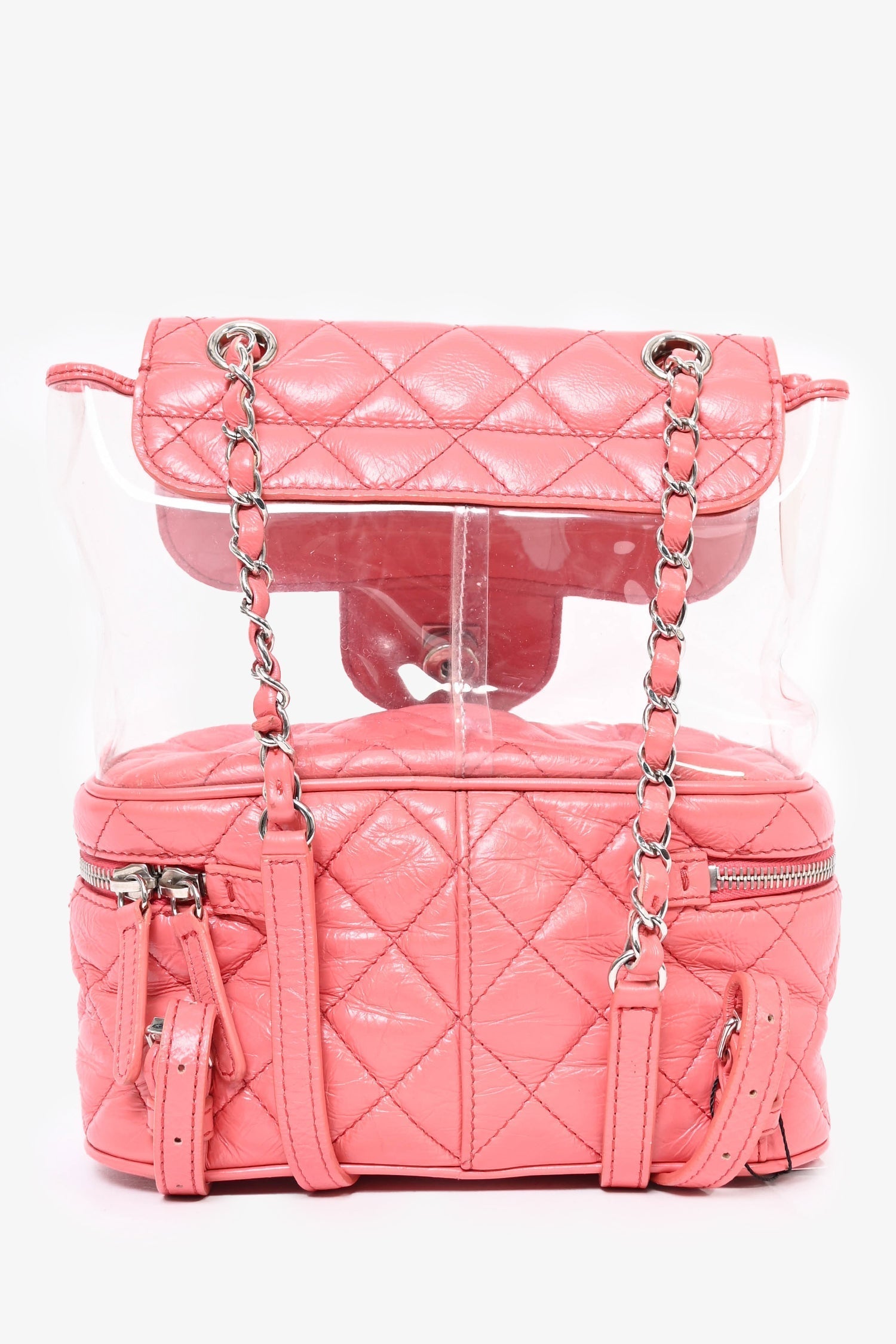 Chanel 2018 Pink Calfskin Leather/PVC 'Aquarium' Backpack