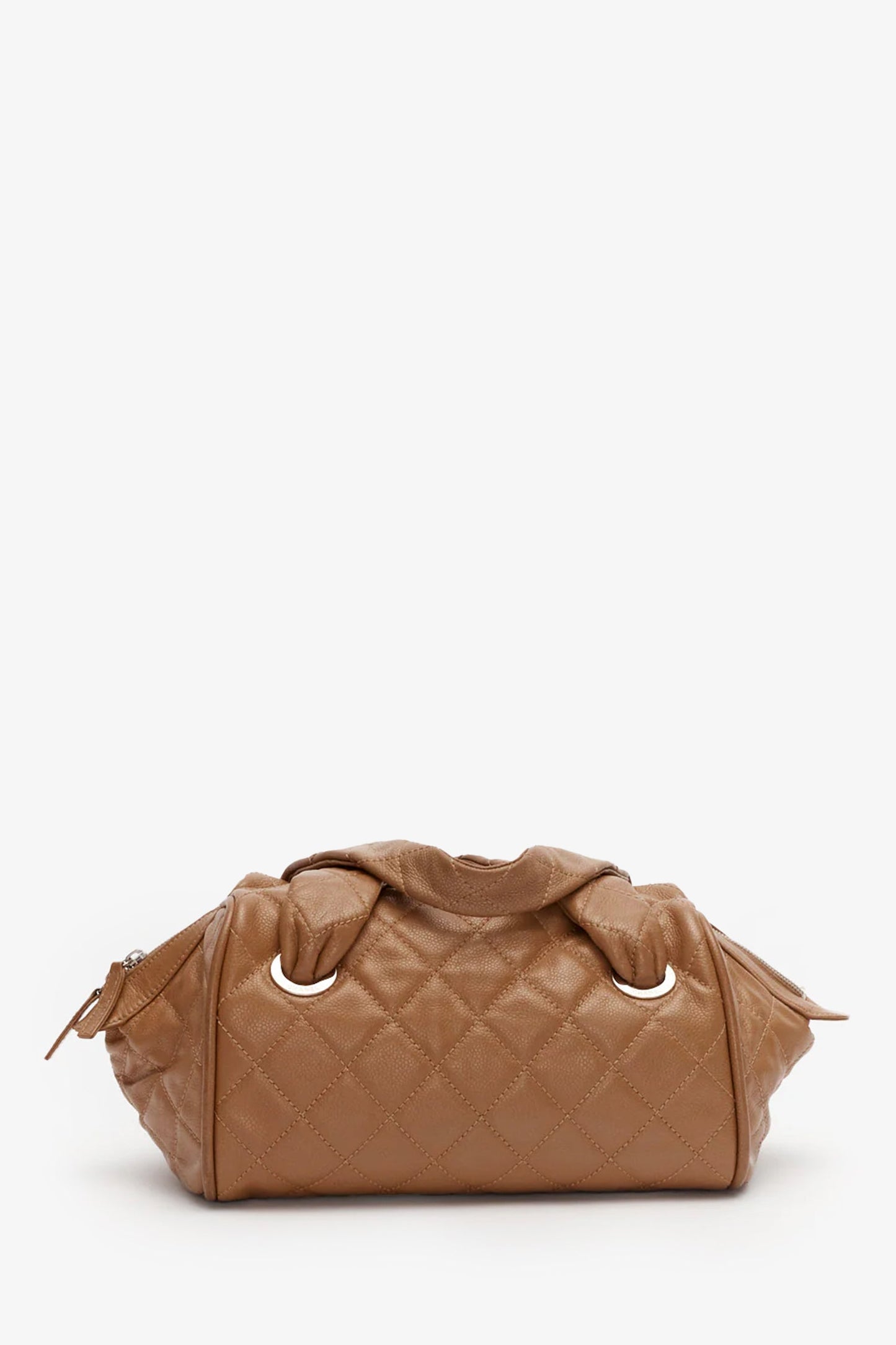 Chanel Brown Quilted Caviar Leather Timeless Bowler Bag