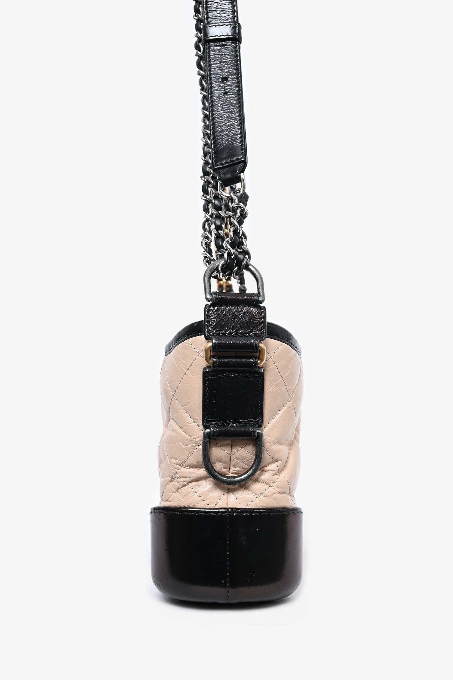 Chanel 2018 Beige/Black Quilted Small Gabrielle Shoulder Bag (As Is)