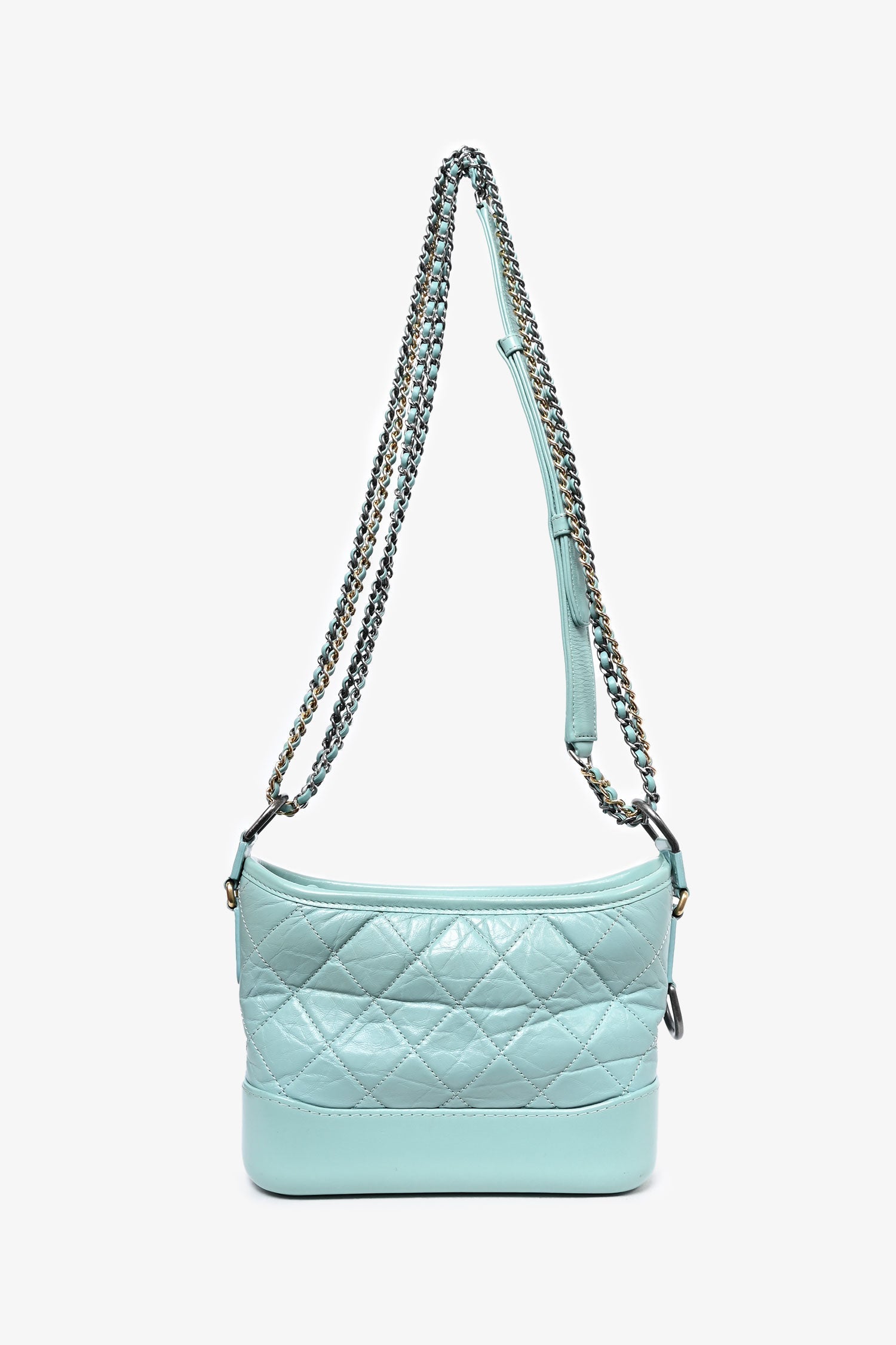 Chanel 2019 Seafoam Green Quilted Small Gabrielle Shoulder Bag (As Is)
