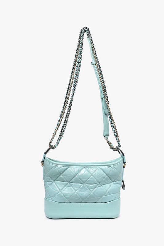 Chanel 2019 Seafoam Green Quilted Small Gabrielle Shoulder Bag (As Is)