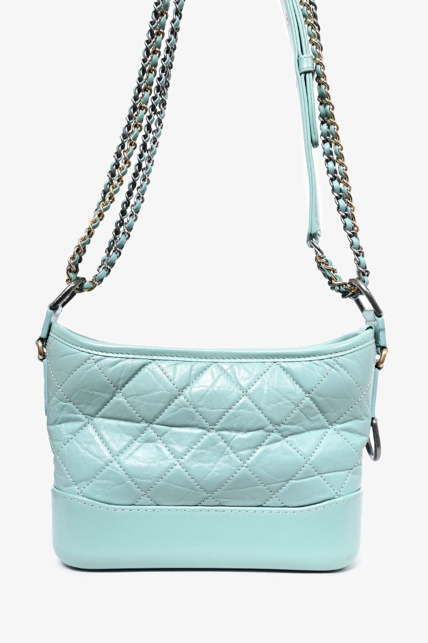 Chanel 2019 Seafoam Green Quilted Small Gabrielle Shoulder Bag (As Is)