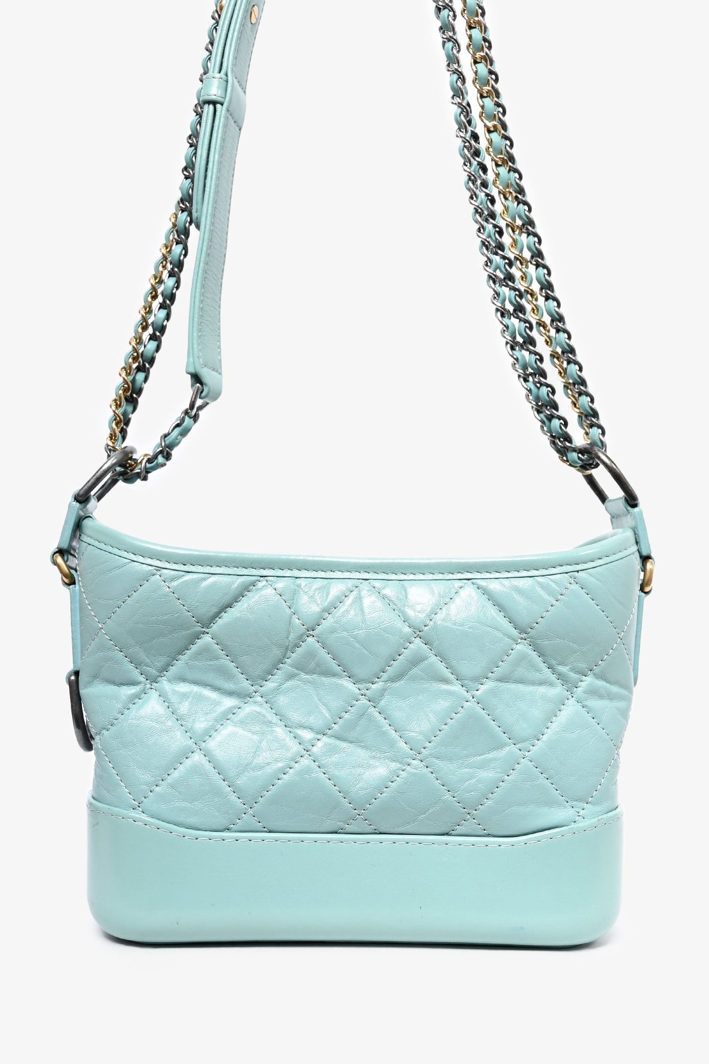 Chanel 2019 Seafoam Green Quilted Small Gabrielle Shoulder Bag (As Is)