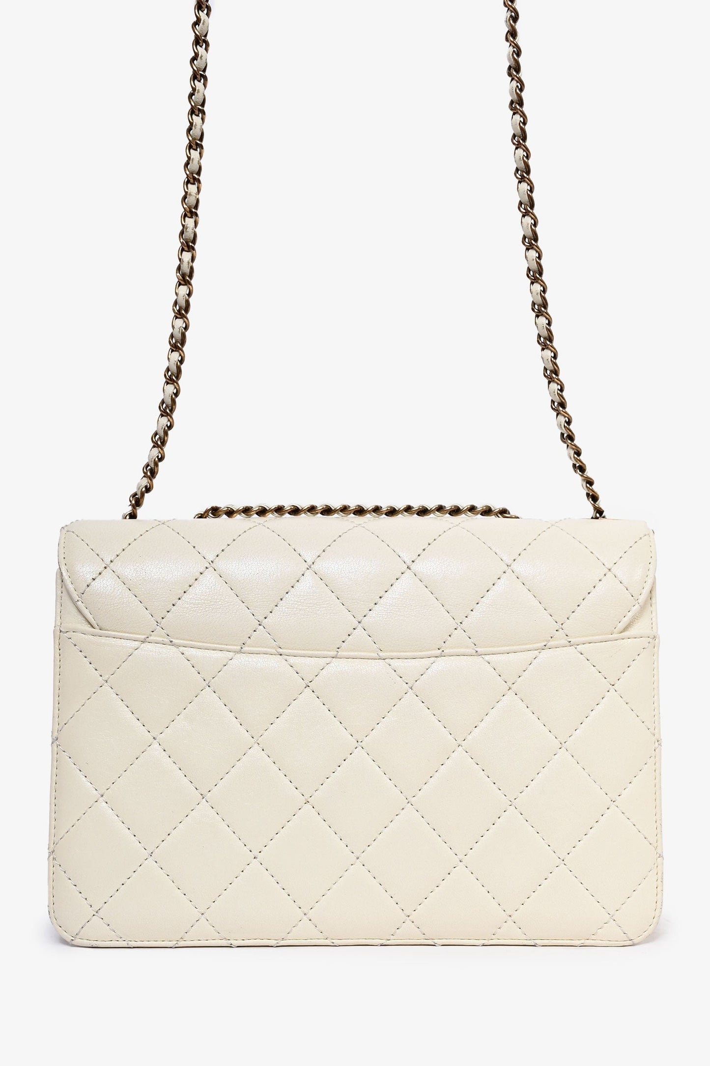 Chanel 2016 Cream Leather Beauty Lock Flap Shoulder Bag