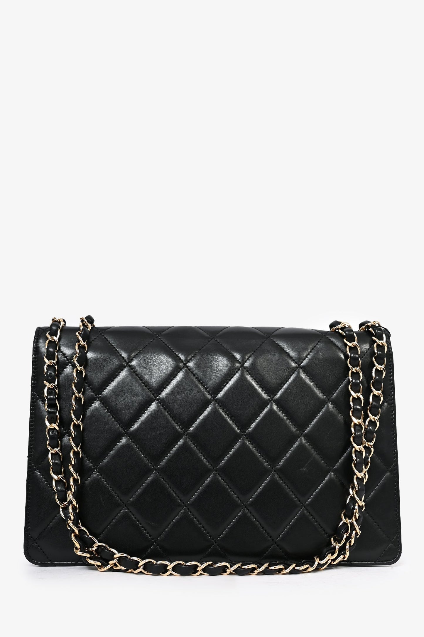 Chanel Black Lambskin 2013/14 CC Golden Class Large Flap Shoulder Bag
