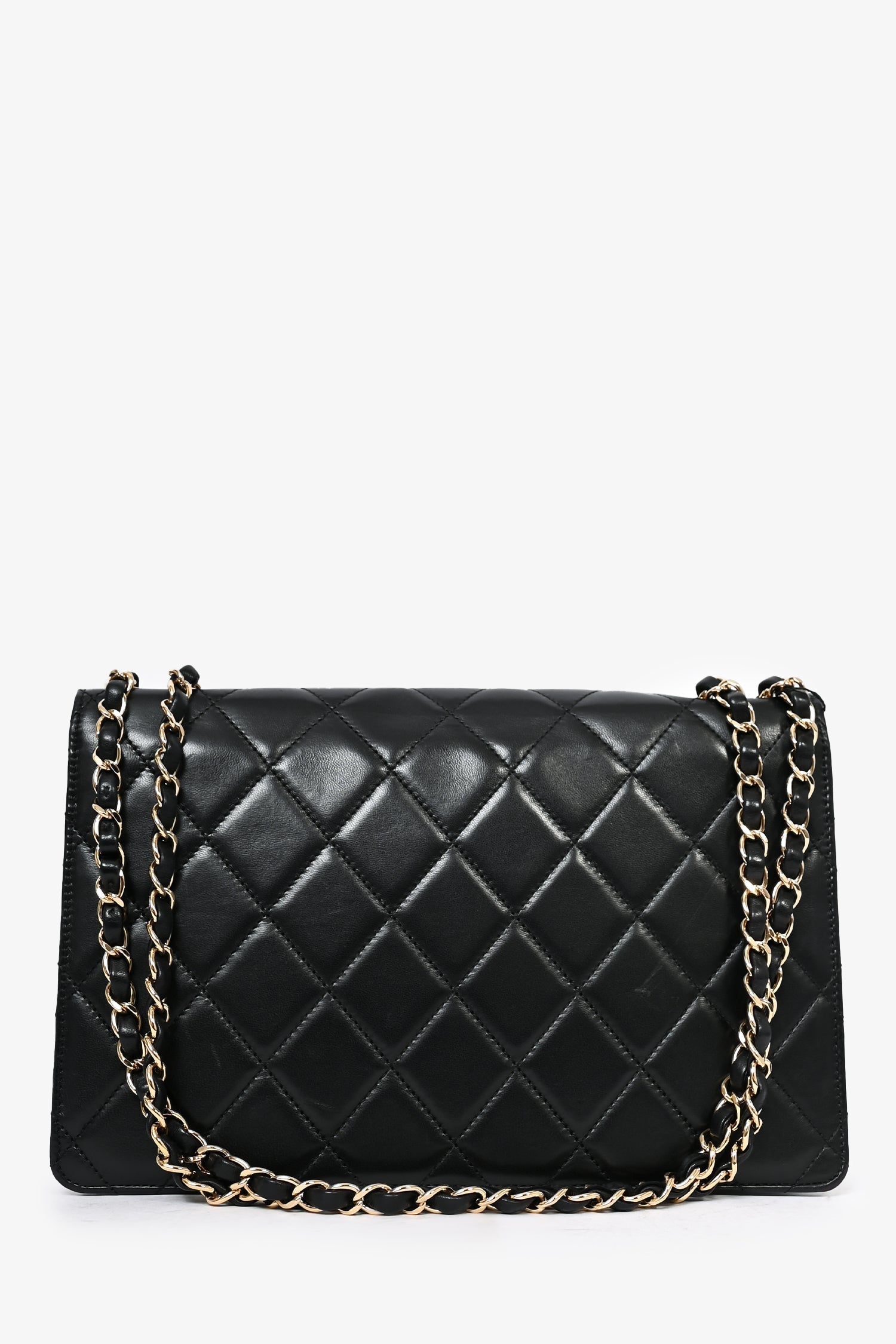 Chanel Black Lambskin 2013/14 CC Golden Class Large Flap Shoulder Bag