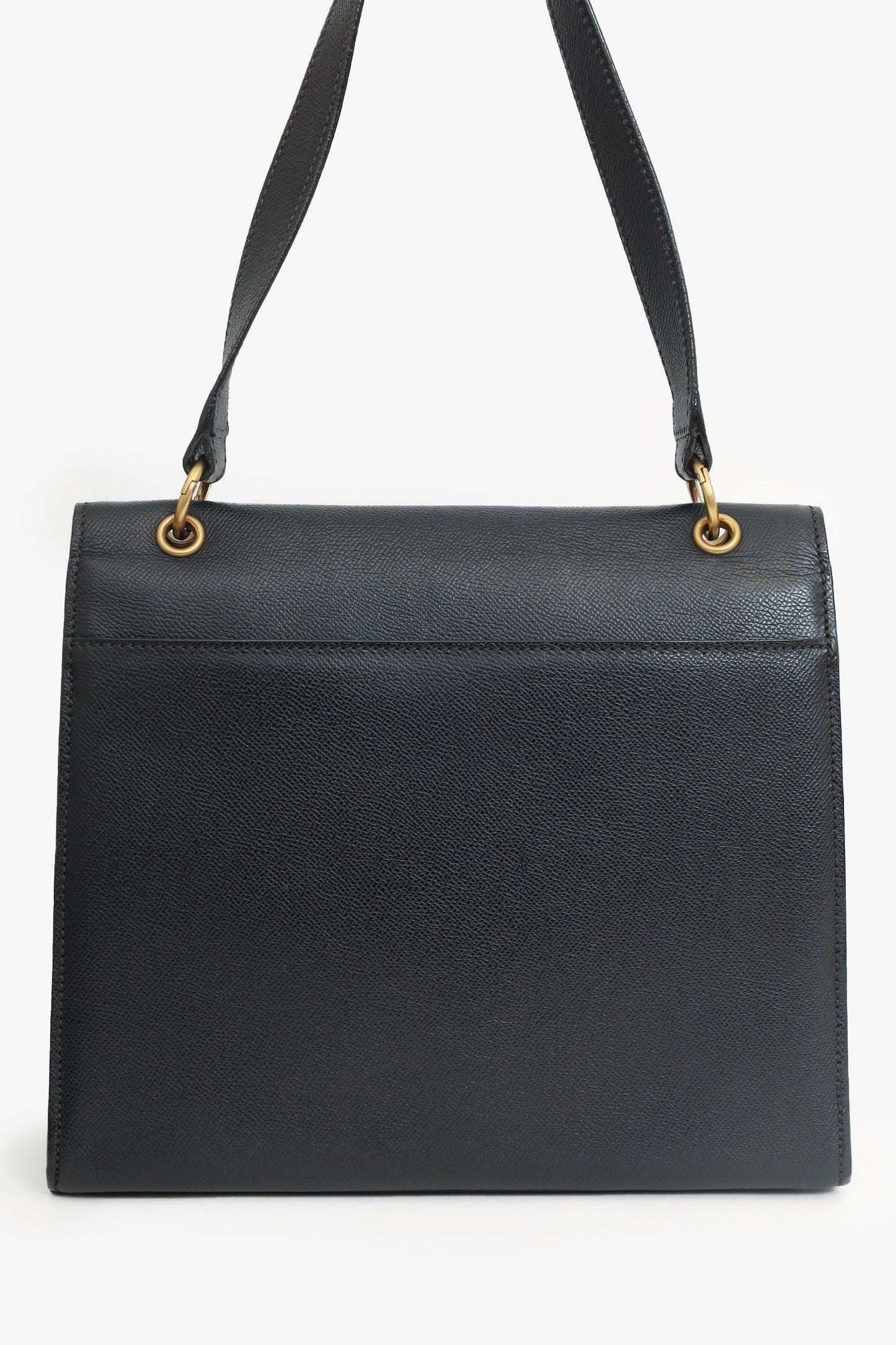 Chanel 1997-99 Black Caviar Leather Straight Flap Shoulder Bag