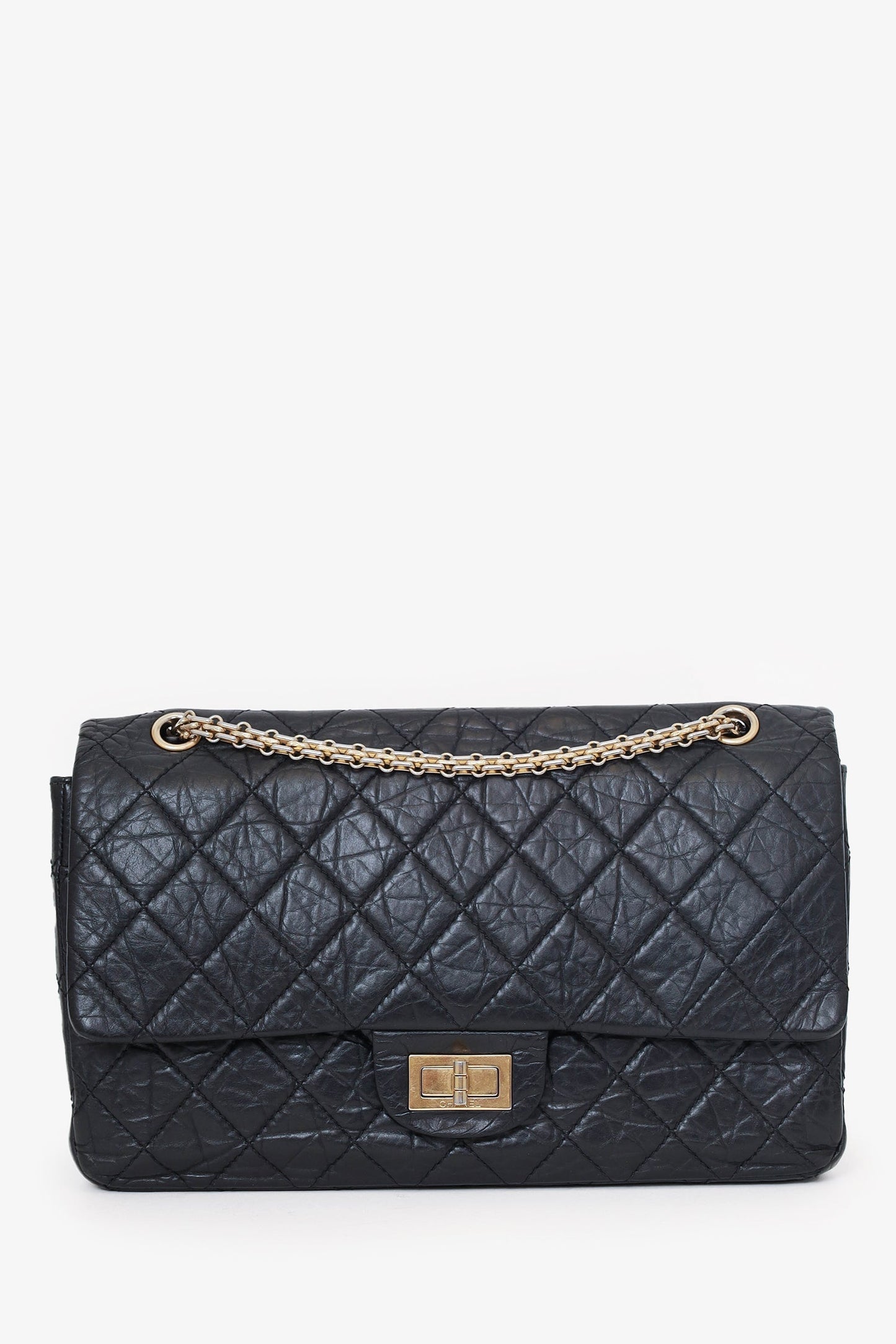 Chanel Black Quilted Aged Calfskin Large Reissue 255 Shoulder Bag