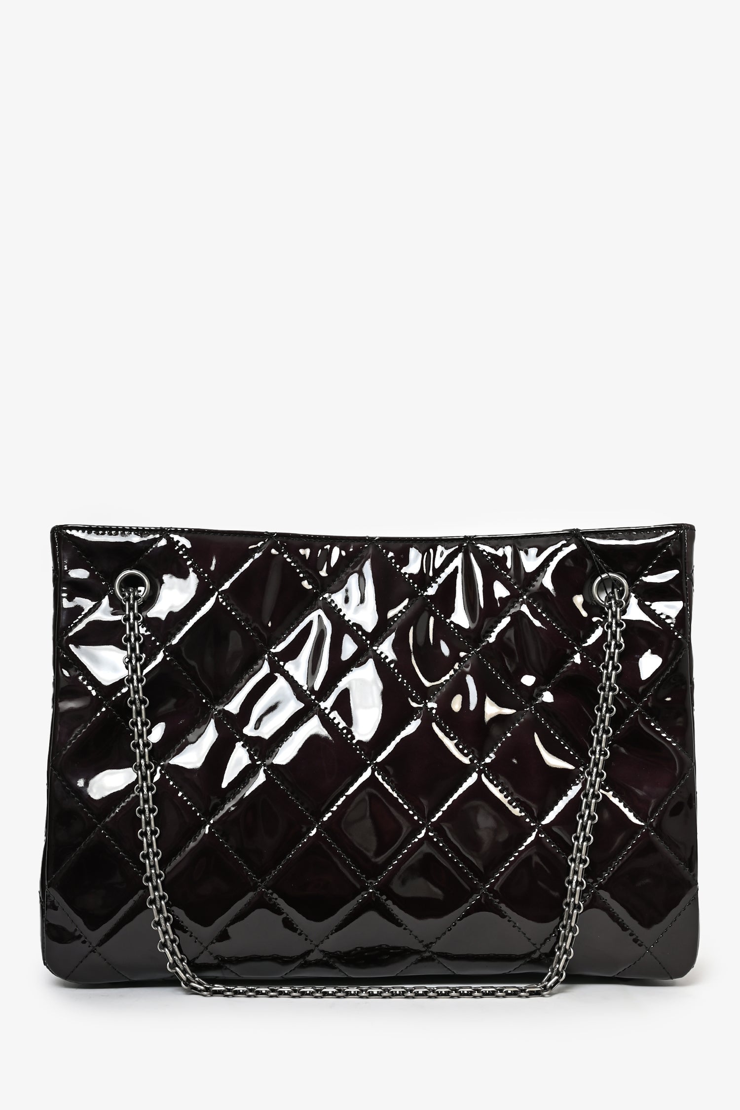 Chanel 2011/12 Dark Purple Patent Quilted Leather 2.55 Reissue Tote Bag