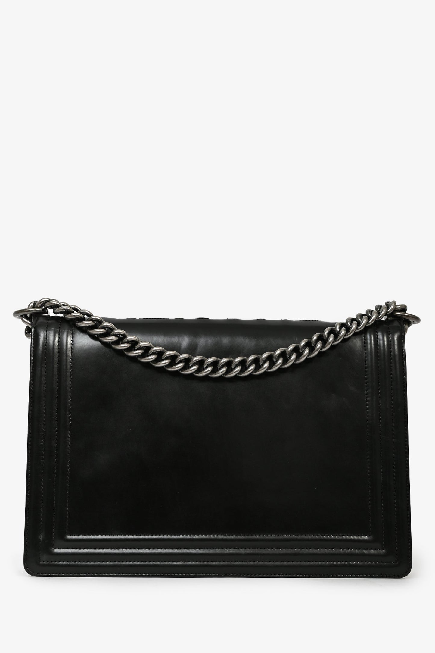 Chanel Black Calfskin Leather Large Boy Bag