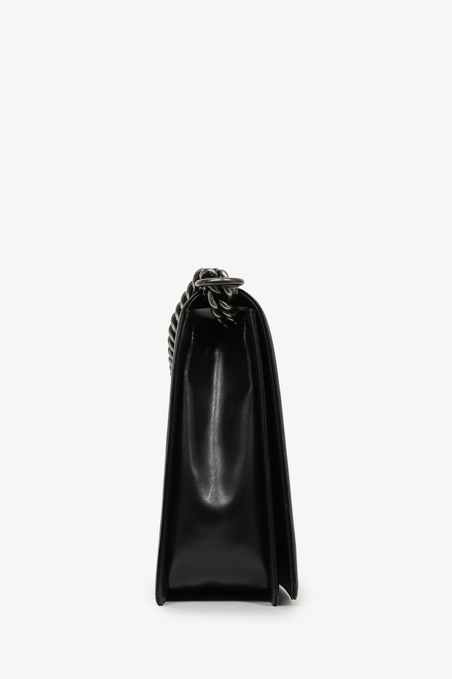 Chanel Black Calfskin Leather Large Boy Bag