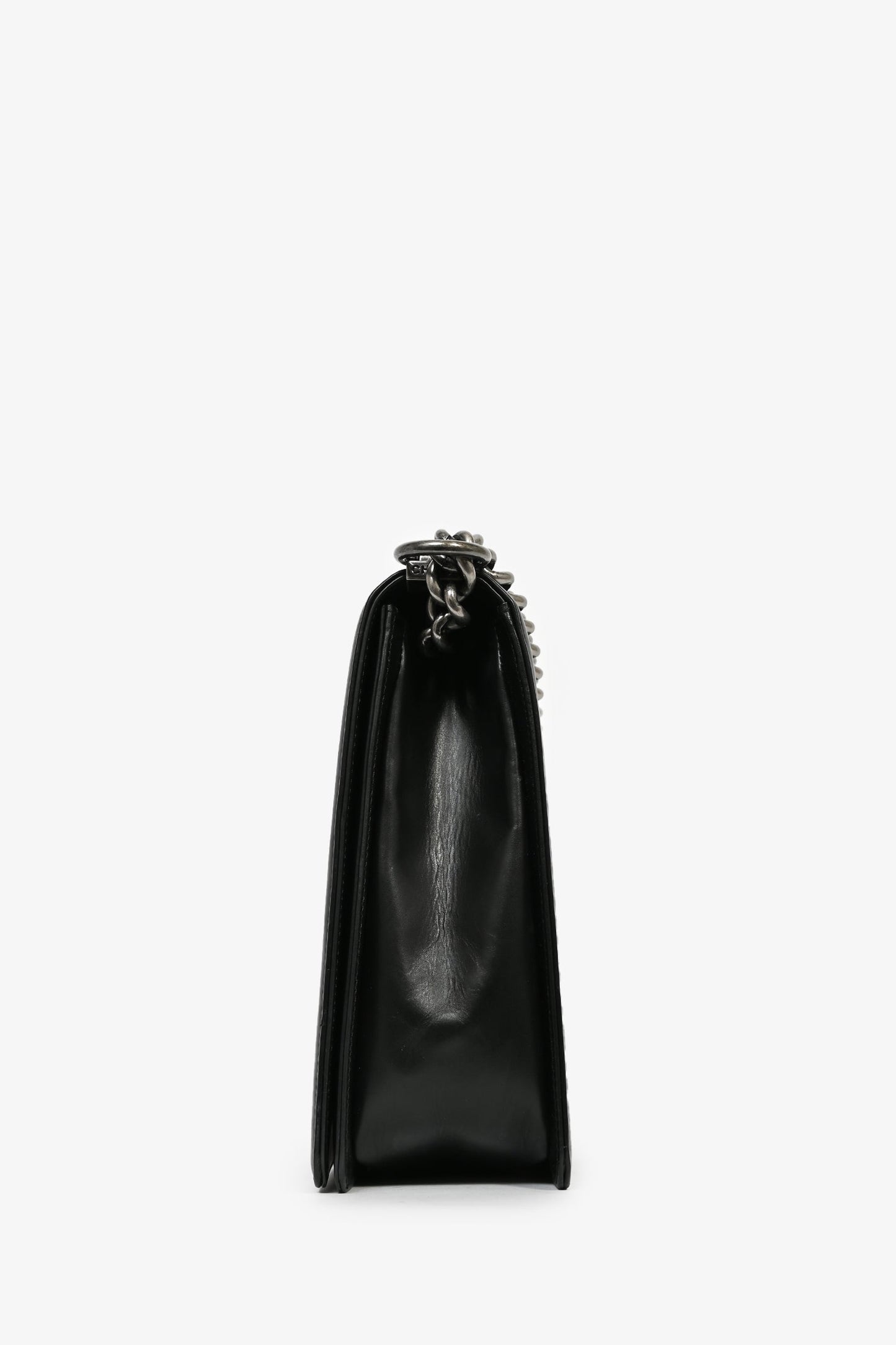 Chanel Black Calfskin Leather Large Boy Bag