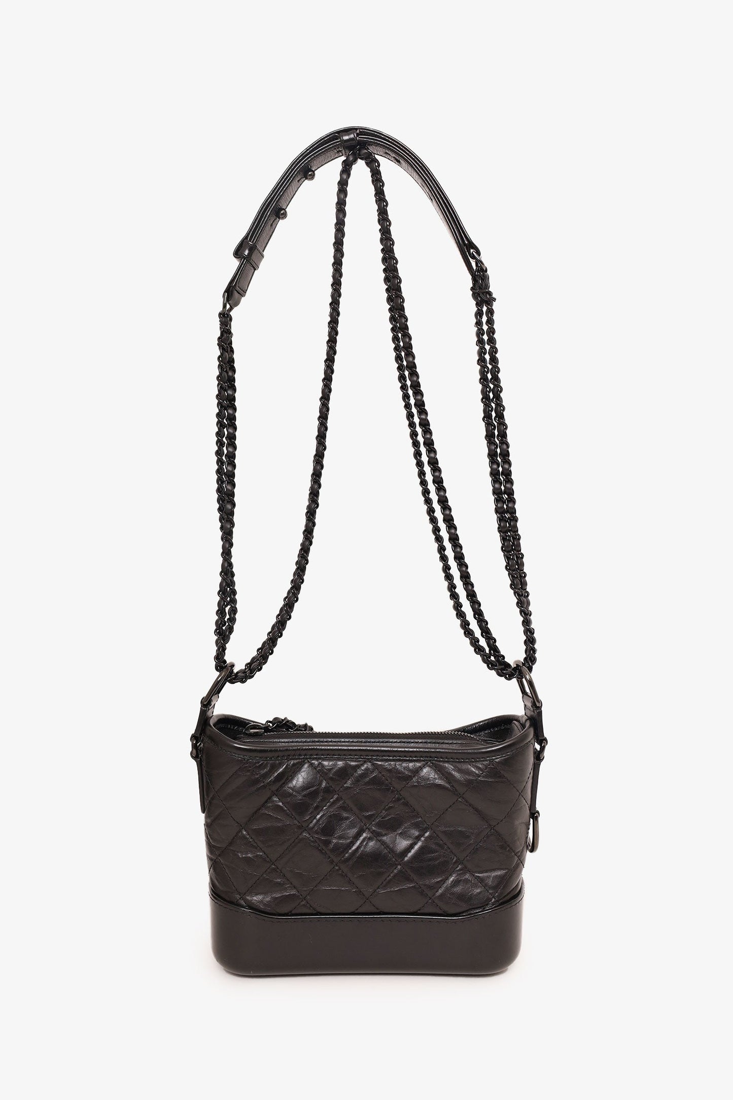 Chanel 2019 So Black Quilted Leather Small Gabrielle Crossbody Bag