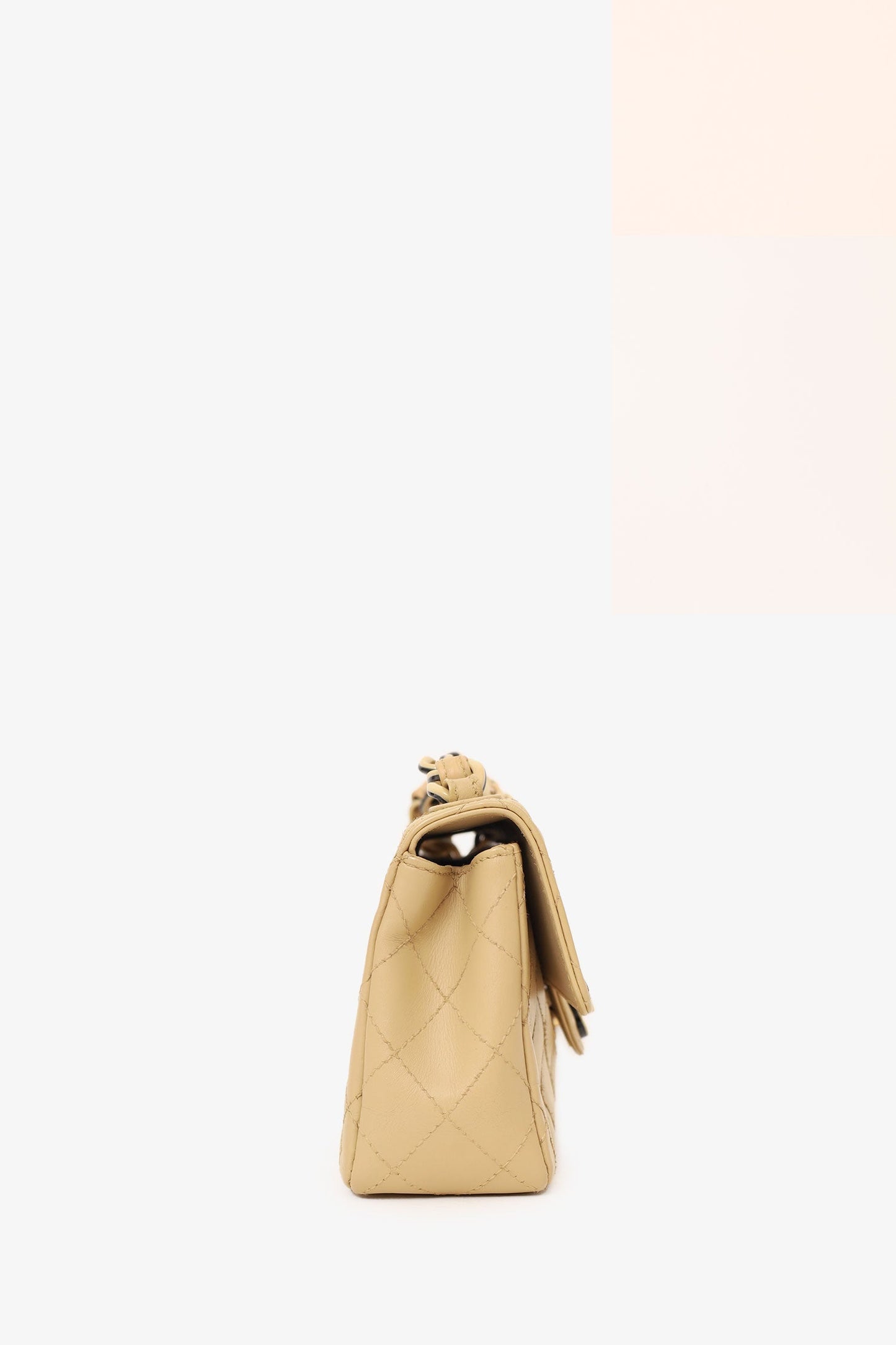 Chanel 2000-2002 Cream Quilted Lambskin Mini Flap Bag