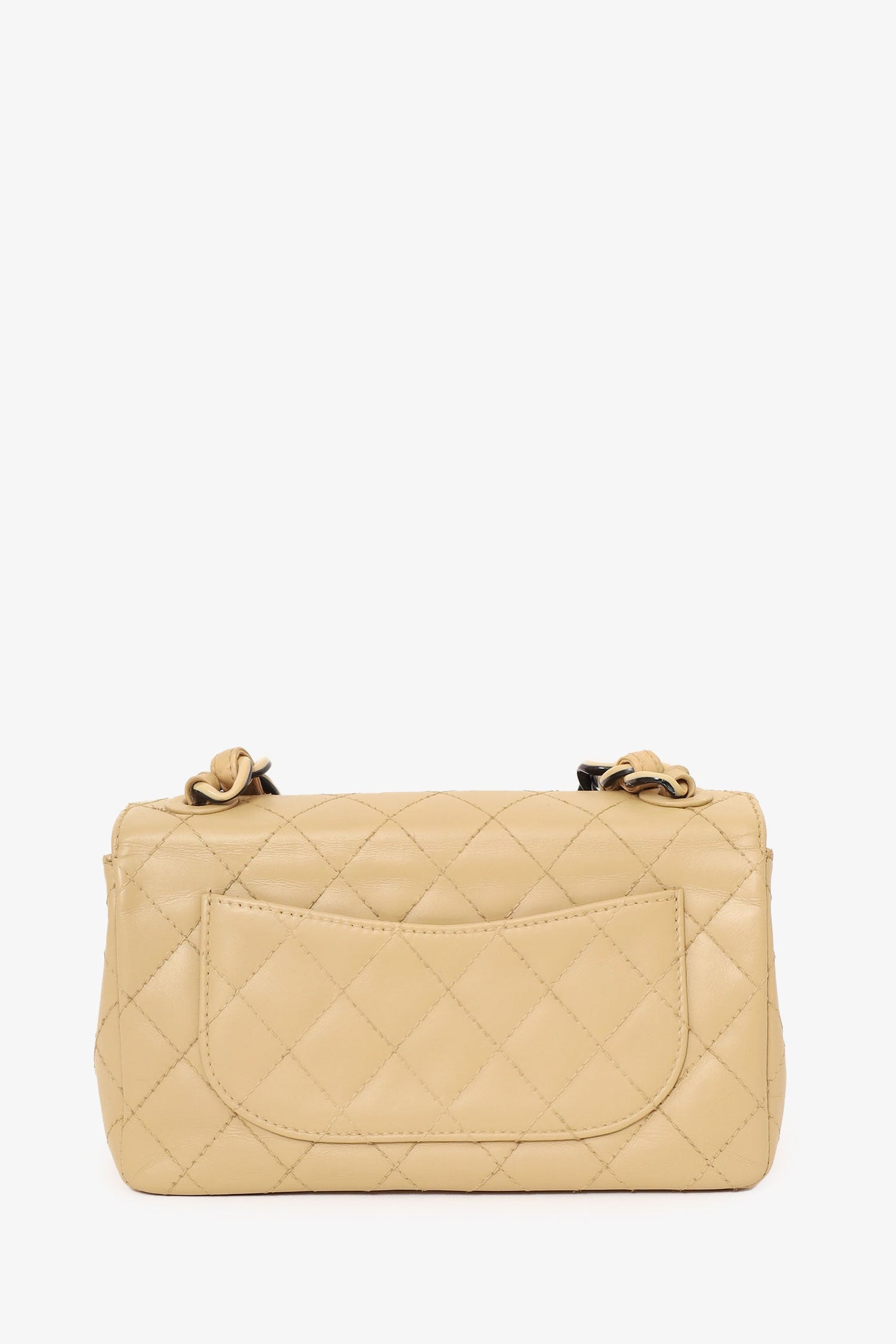 Chanel 2000-2002 Cream Quilted Lambskin Mini Flap Bag