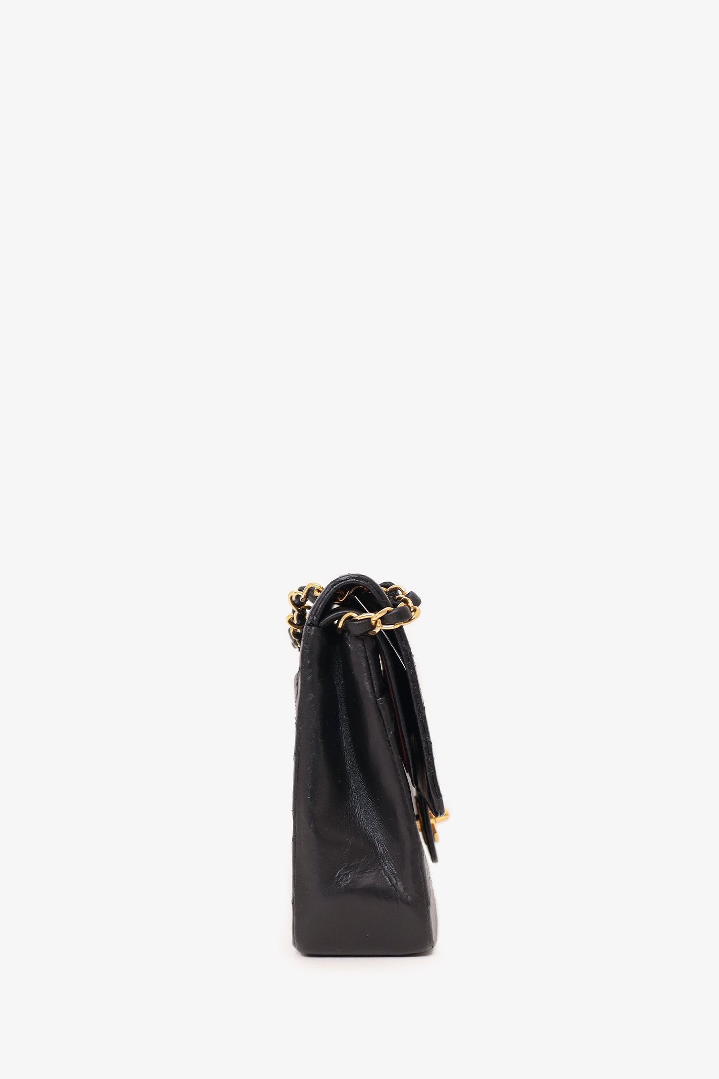 Chanel 1986-88 Black Quilted Lambskin Medium Double Flap Bag 'Refurbished'