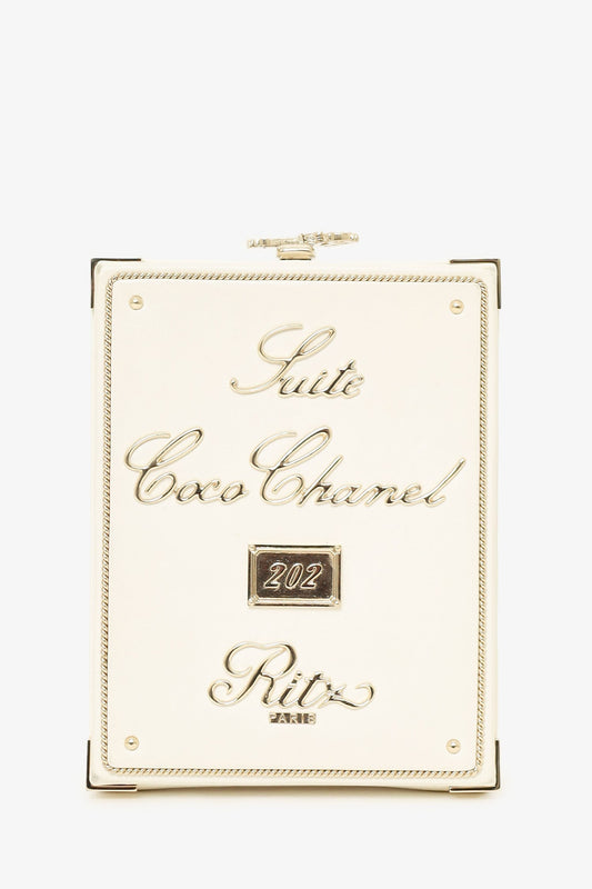 Chanel 2017-18 White Lambskin -Cosmopolite Coco In Ritz Clutch with Chain