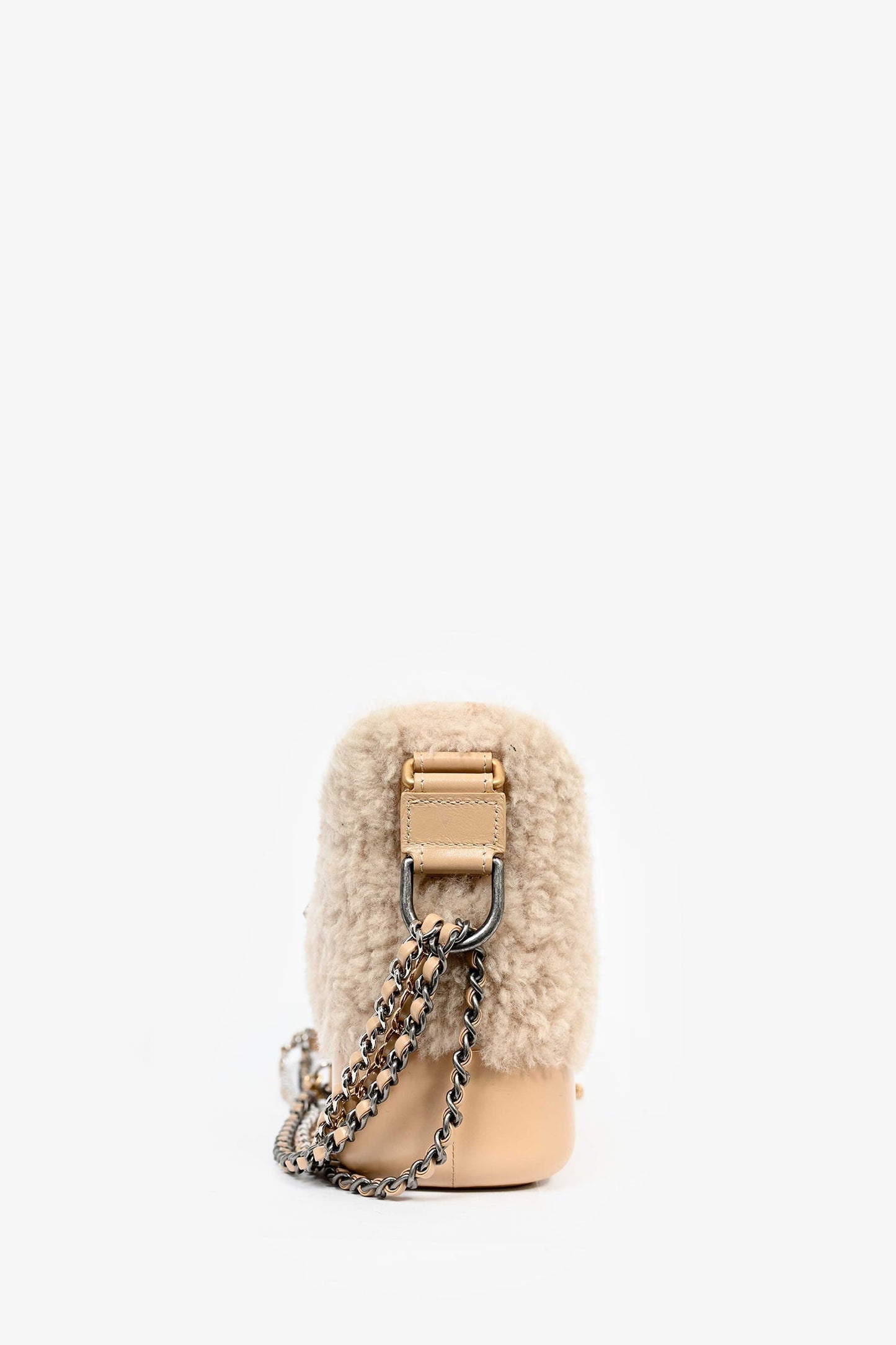 Chanel 2017-18 Beige Shearling/Leather Small Gabrielle Crossbody