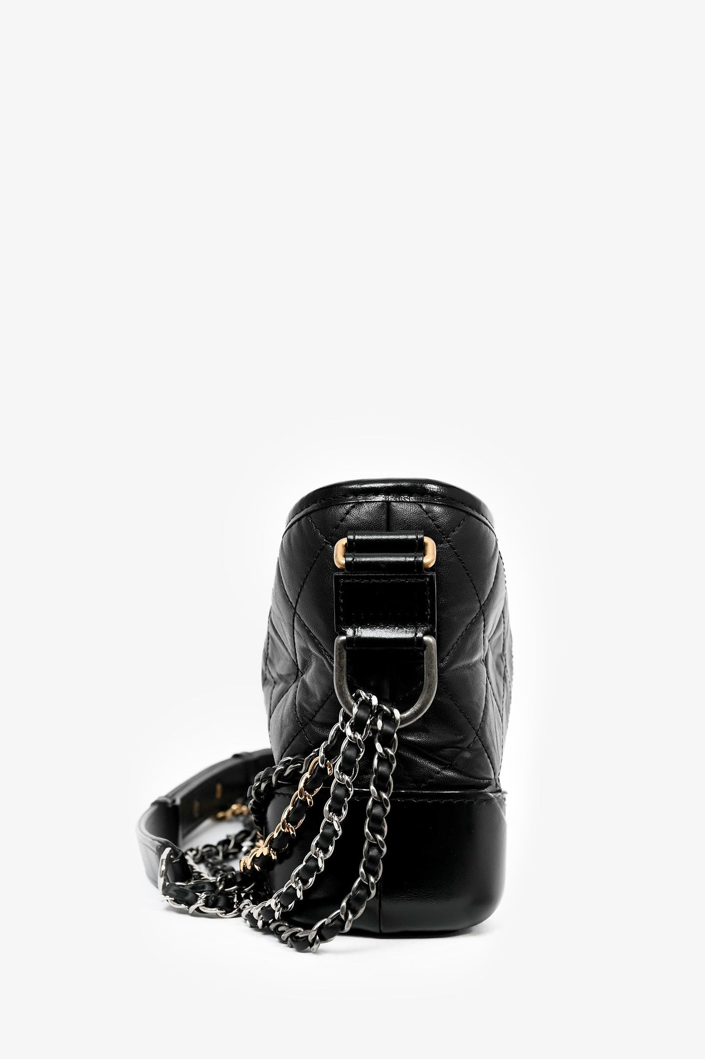 Chanel 2019 Black Lambskin Leather Small Gabrielle Bag