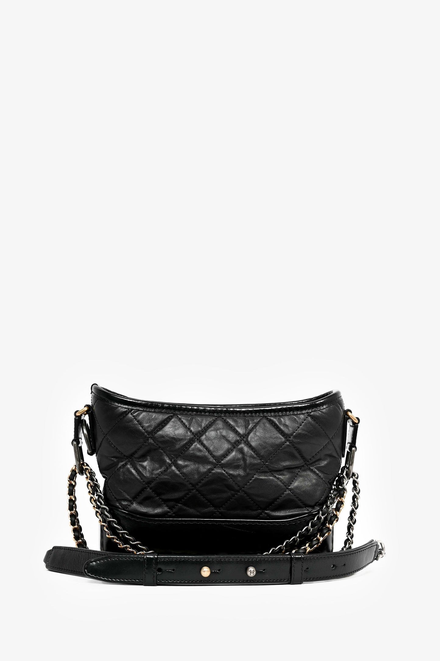 Chanel 2019 Black Lambskin Leather Small Gabrielle Bag