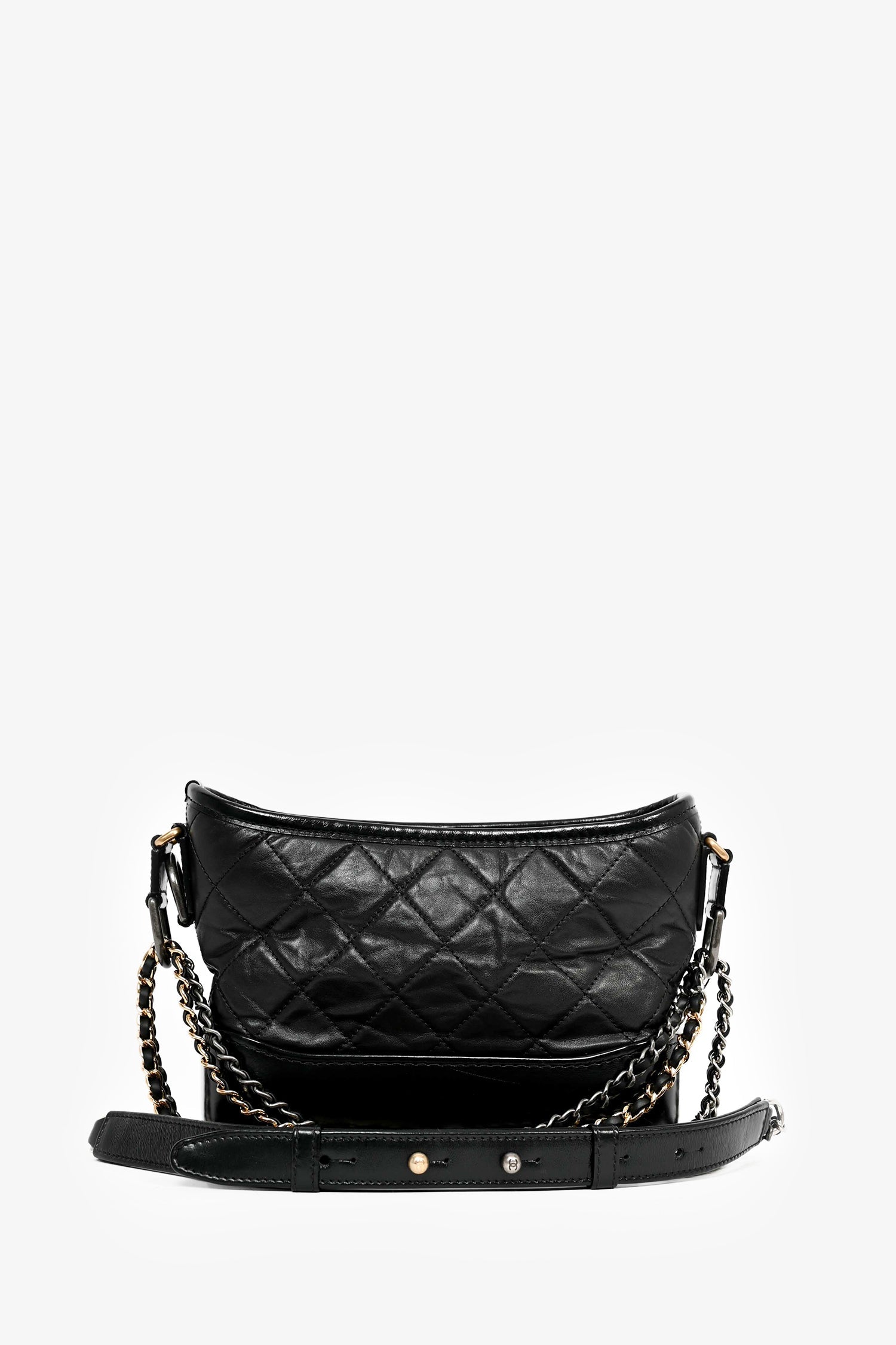 Chanel 2019 Black Lambskin Leather Small Gabrielle Bag