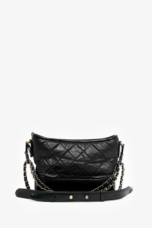 Chanel 2019 Black Lambskin Leather Small Gabrielle Bag
