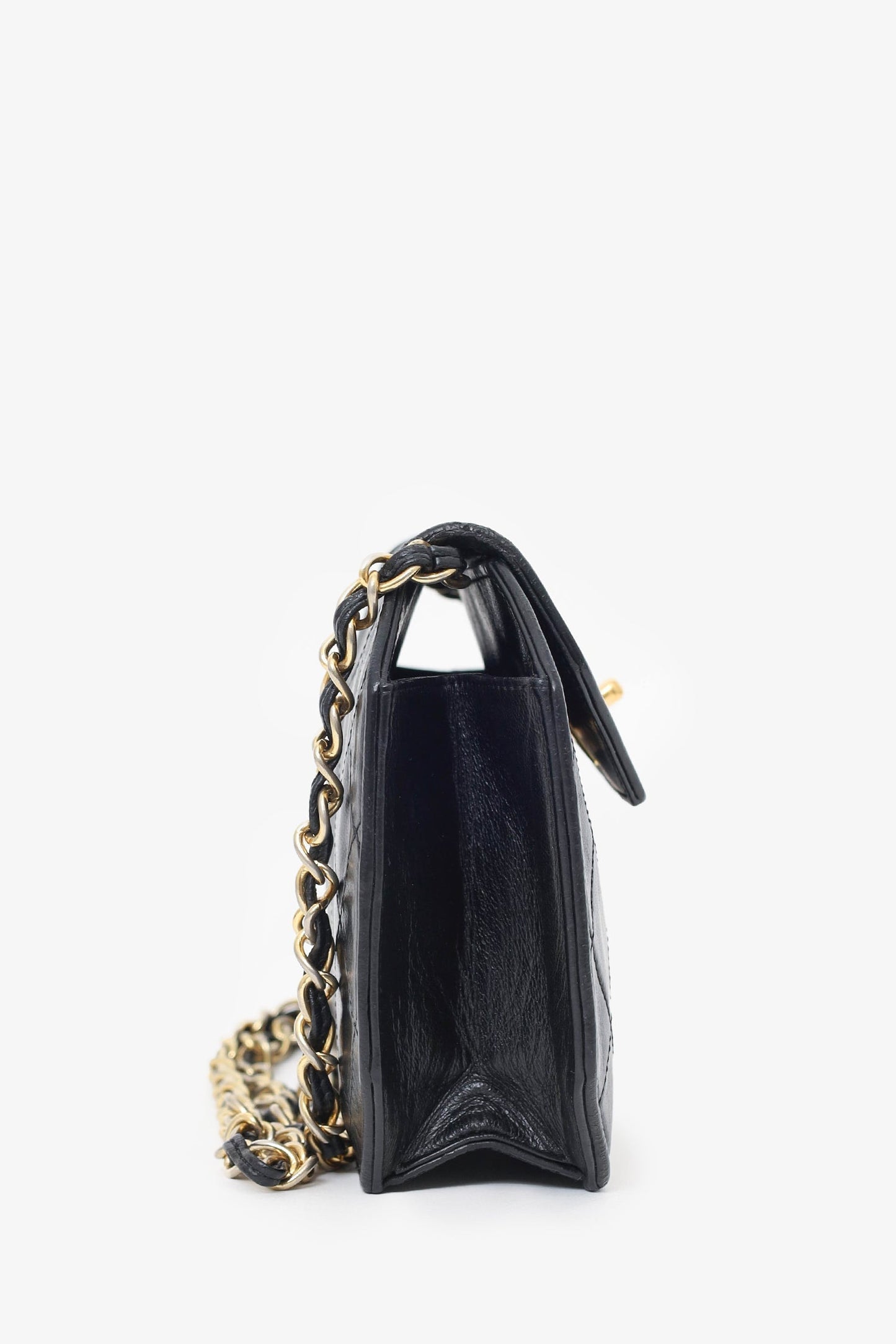 Chanel Black Quilted Leather Octagon CC Flap Bag