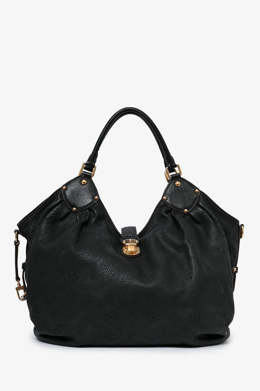 Louis Vuitton Black Leather 'Mahina' Hobo Bag