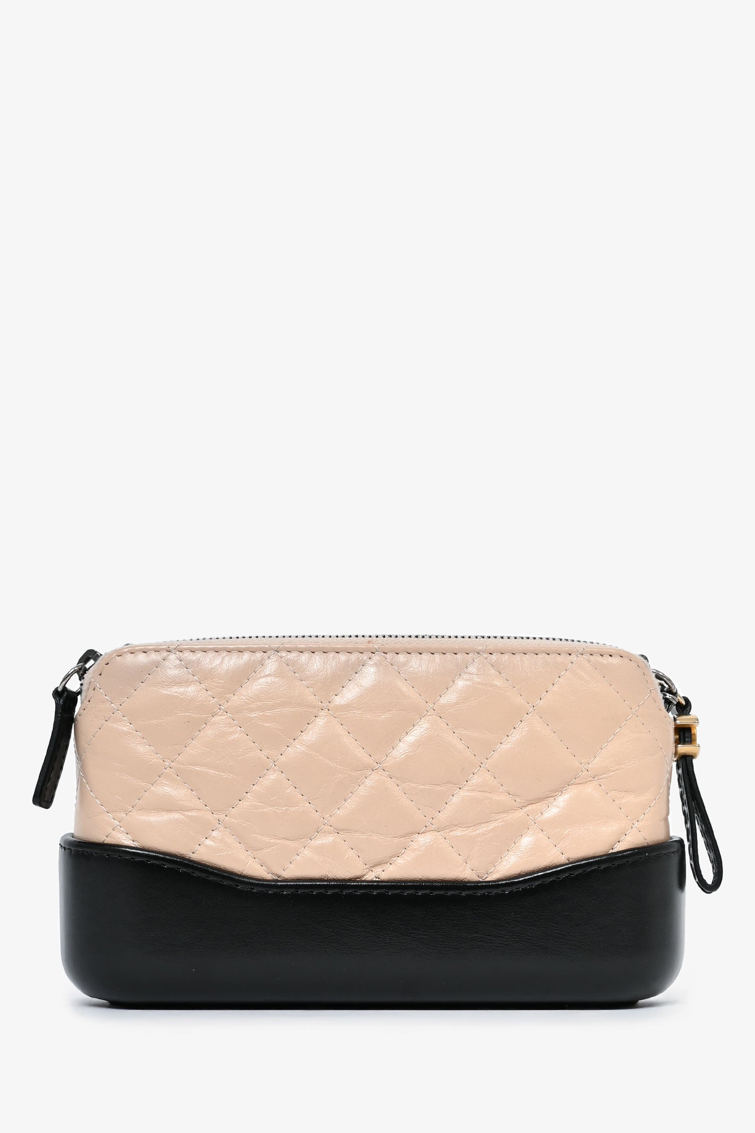 Chanel 2017-18 Beige/Black Leather Gabrielle Wallet on Chain Crossbody