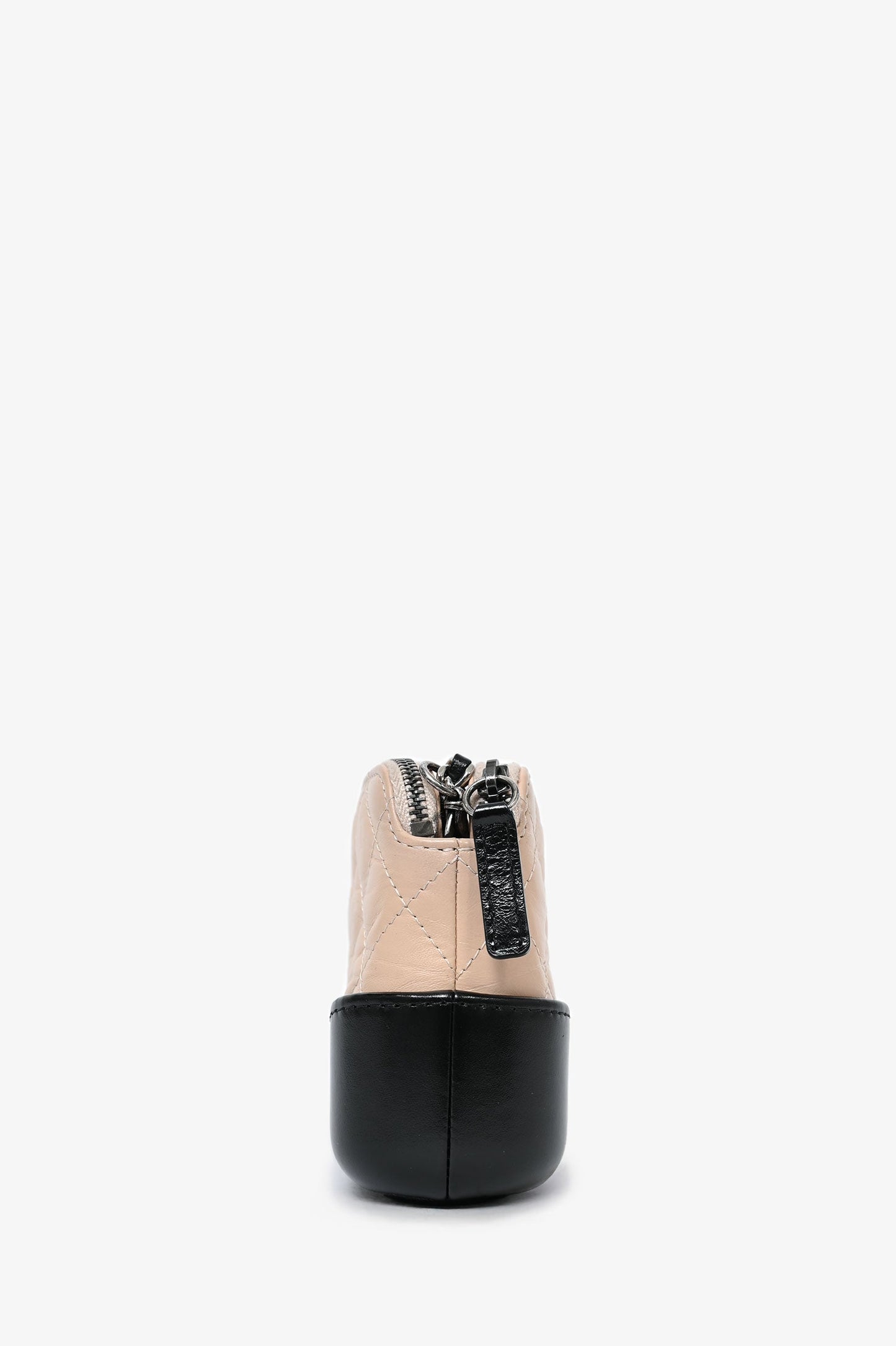 Chanel 2017-18 Beige/Black Leather Gabrielle Wallet on Chain Crossbody