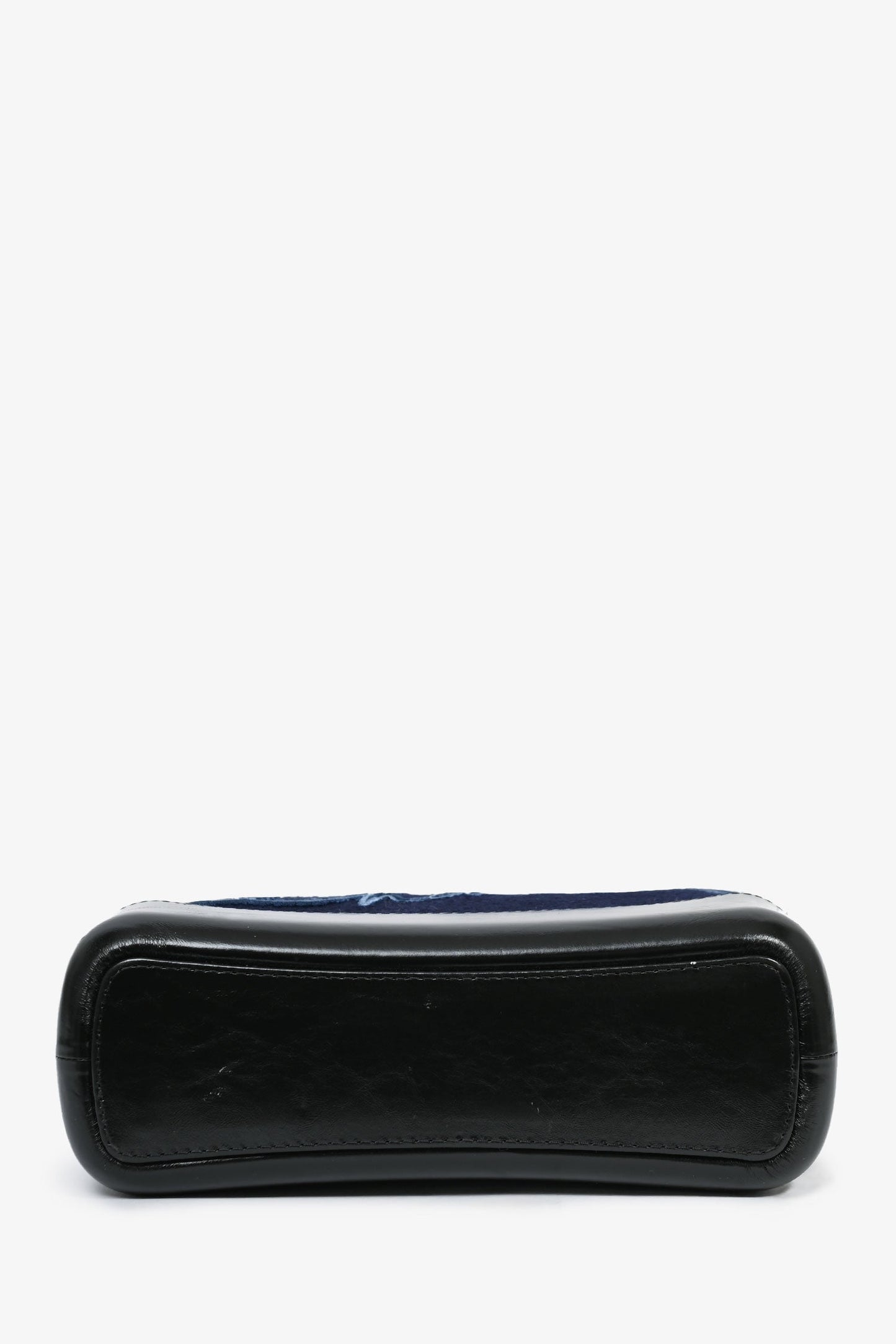 Chanel 2019 Navy Wool ' Hamburg' Embroidered Large Gabrielle Hobo Shoulder Bag