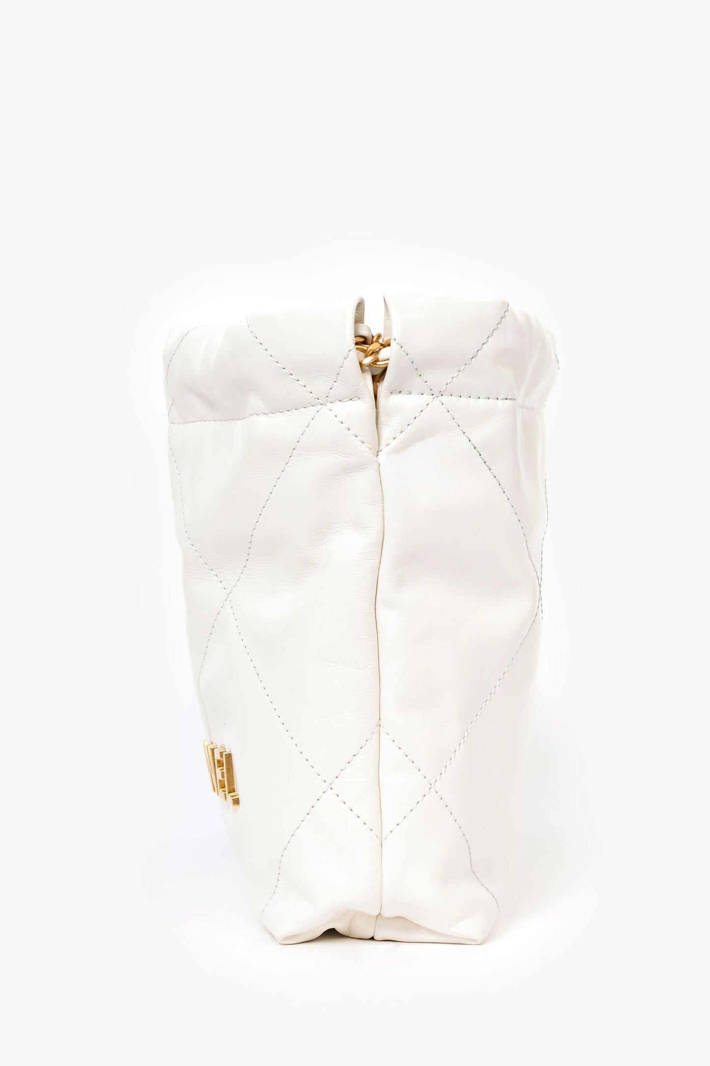 Chanel 22 White Lambskin Mini Hobo Shoulder Bag