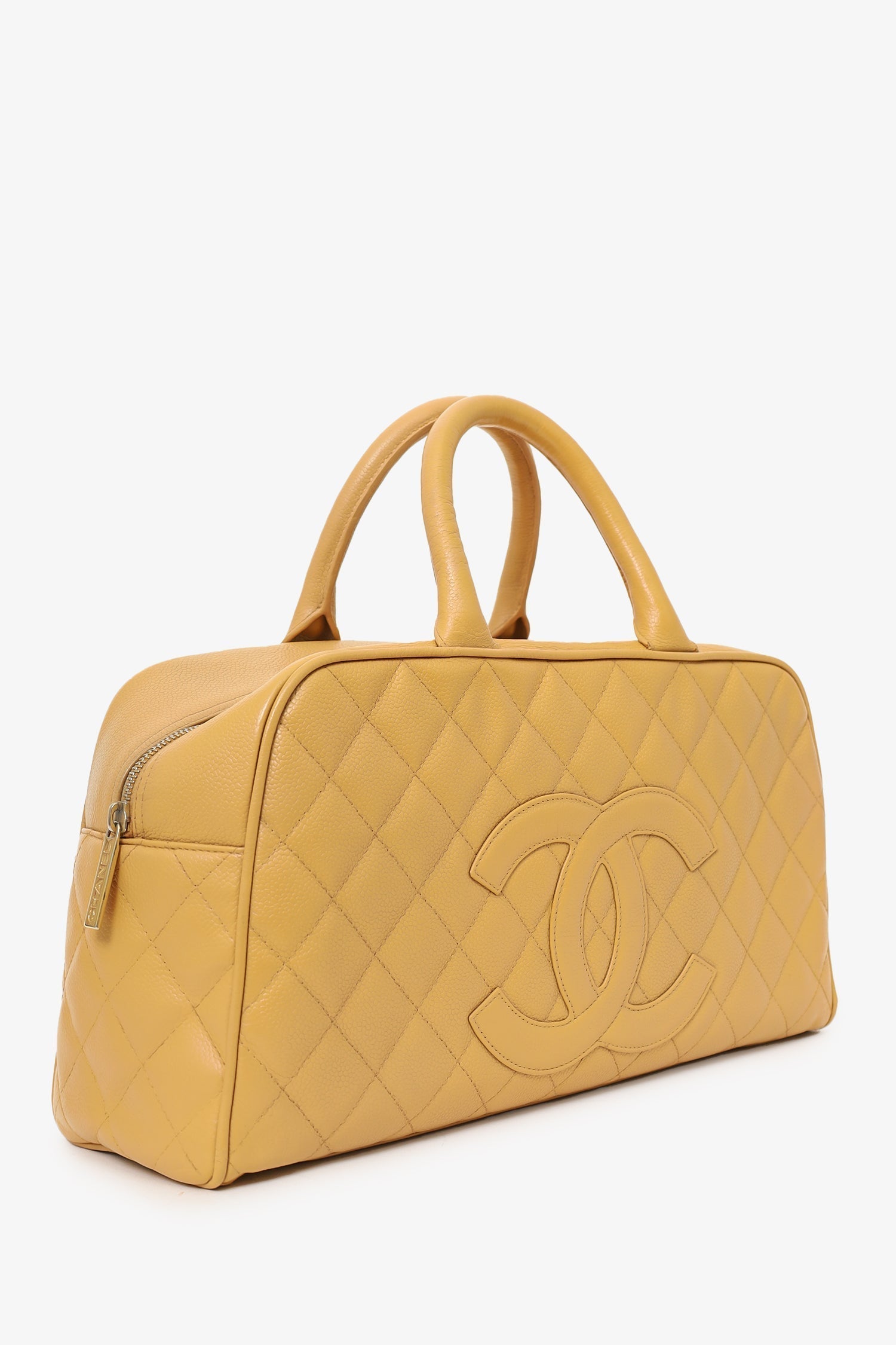 Chanel 2004-05 Beige Caviar Large Bowler Bag (As Is)