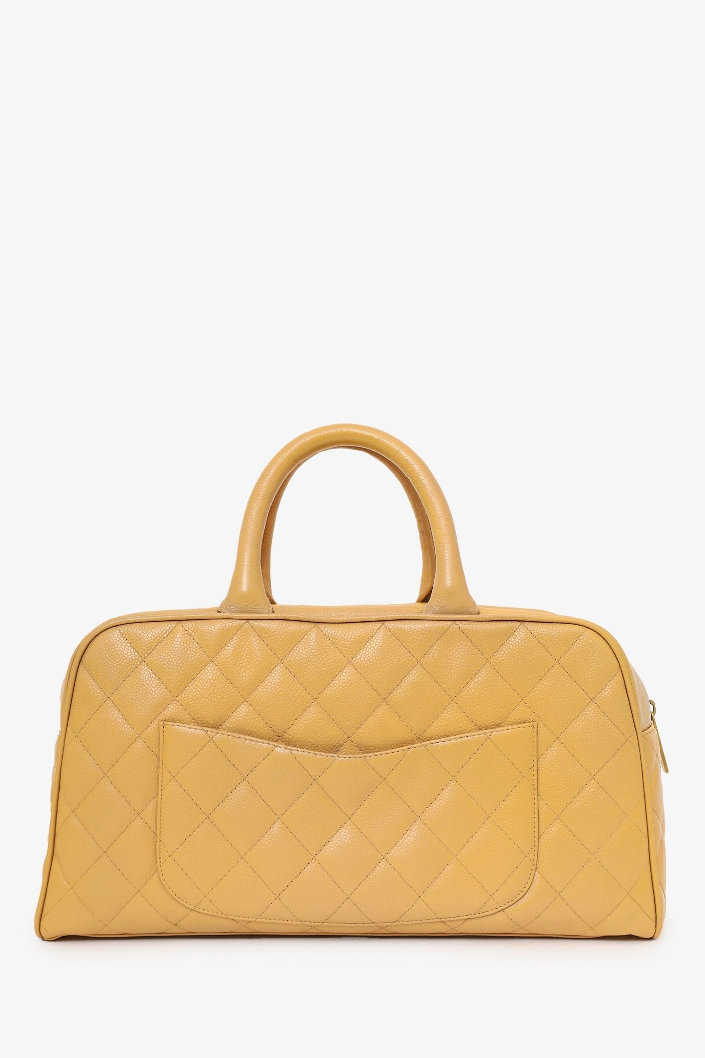 Chanel 2004-05 Beige Caviar Large Bowler Bag (As Is)