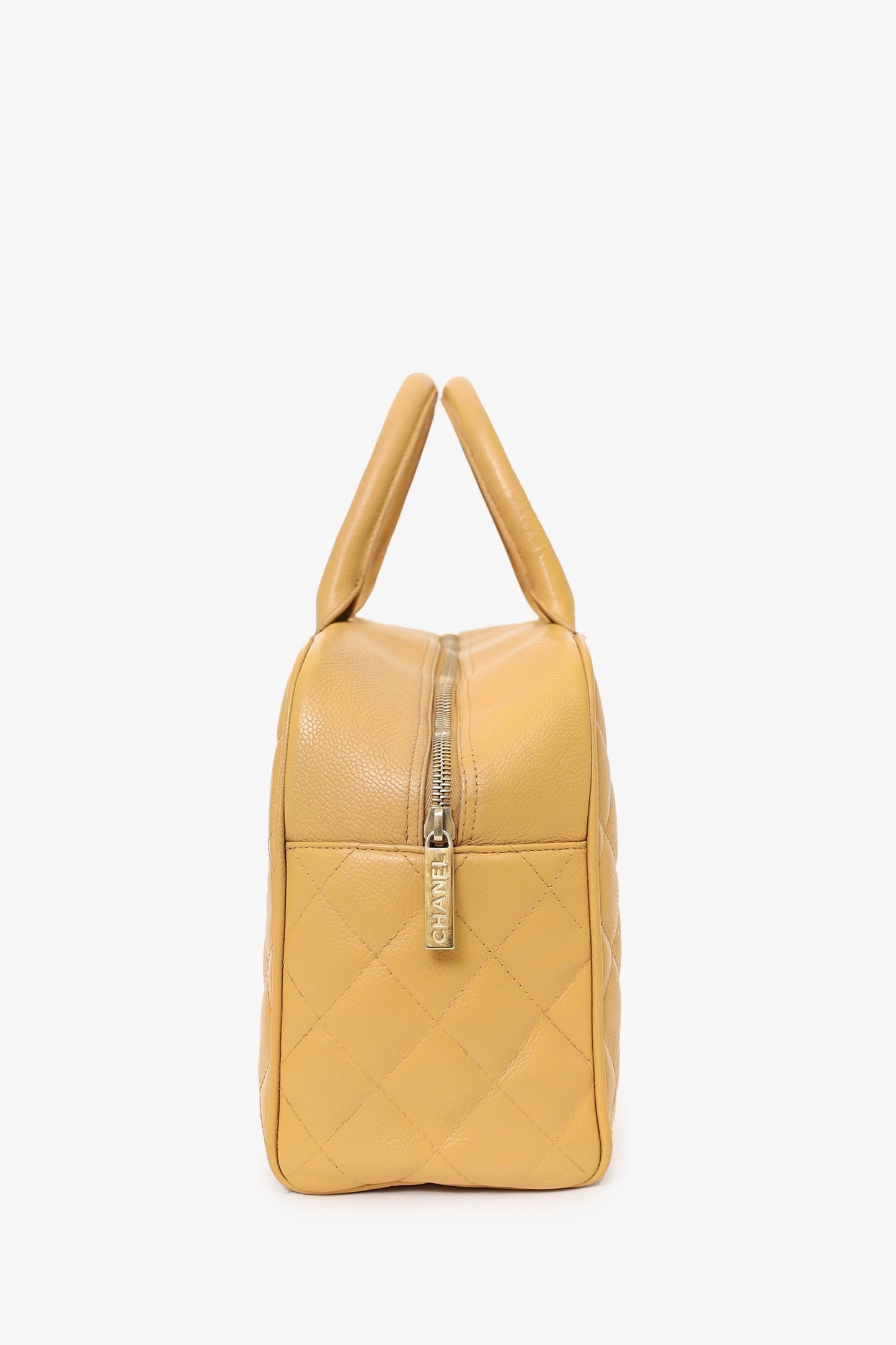 Chanel 2004-05 Beige Caviar Large Bowler Bag (As Is)