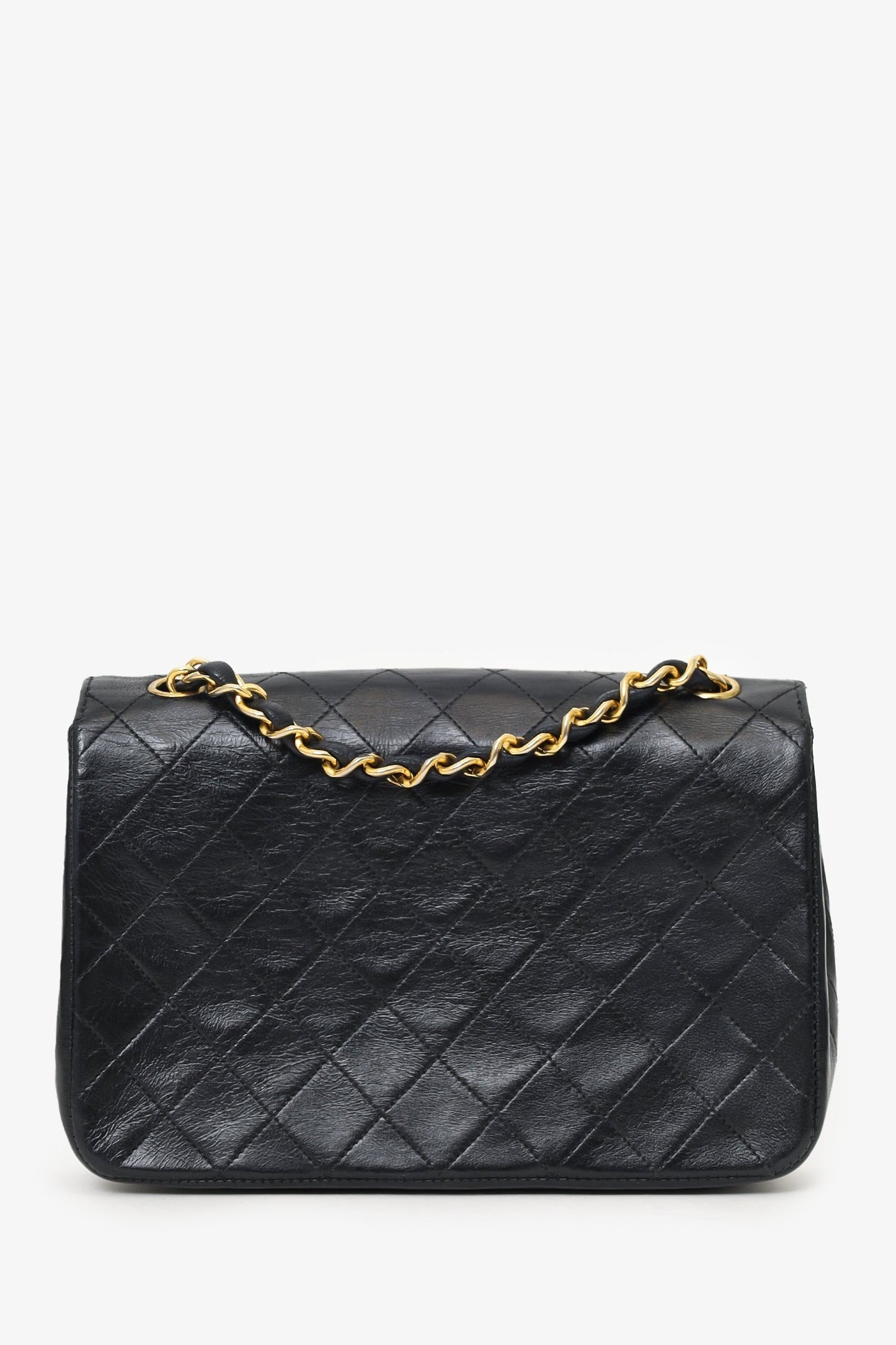 Chanel 1986-88 Black Quilted Lambskin Circle CC Mini Flap Bag