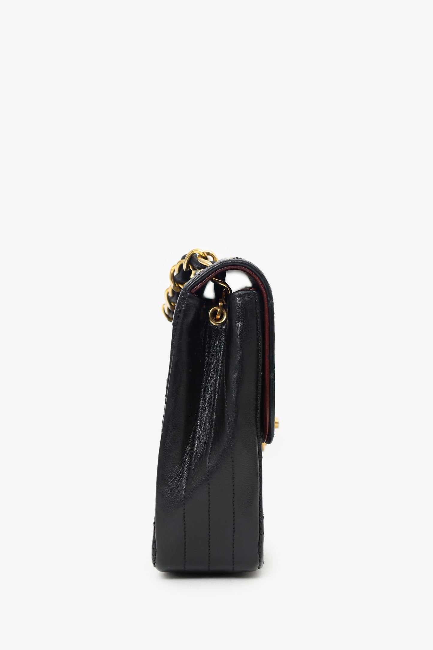 Chanel 1986-88 Black Quilted Lambskin Circle CC Mini Flap Bag