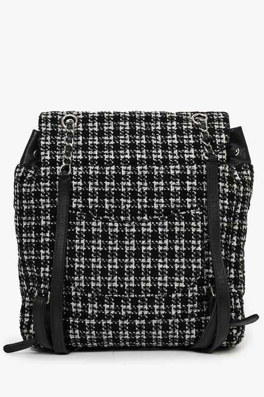 Chanel 2016 Black/Silver Tweed 'Urban Spirit' Backpack
