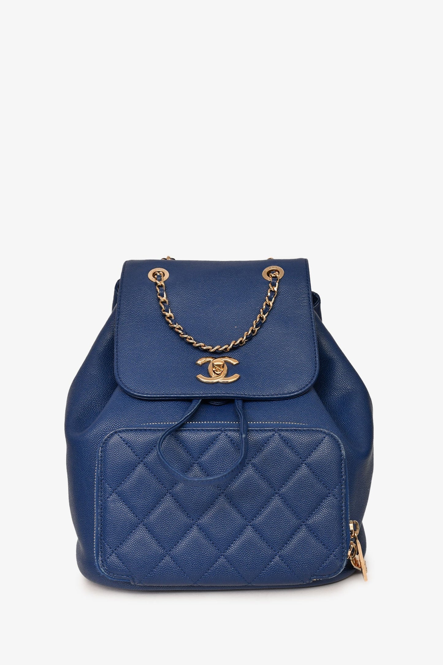 Chanel 2017 Blue Caviar Leather Business Affinity GHW Backpack