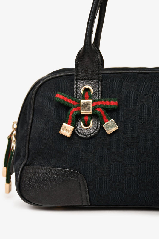 Gucci Leather Canvas Shoulder Bag