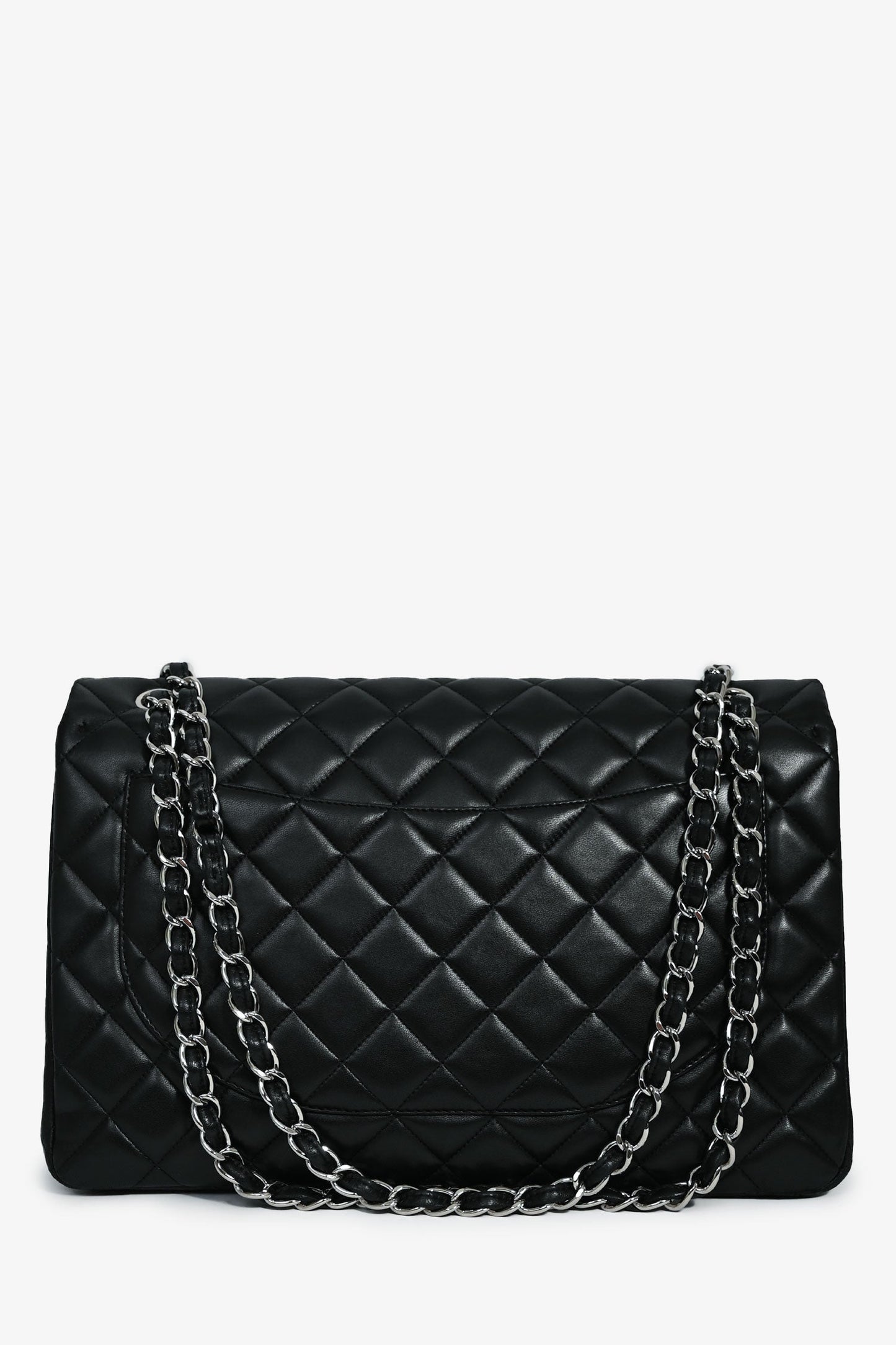 Chanel 2011 Black Lambskin Classic Single Maxi Flap Bag