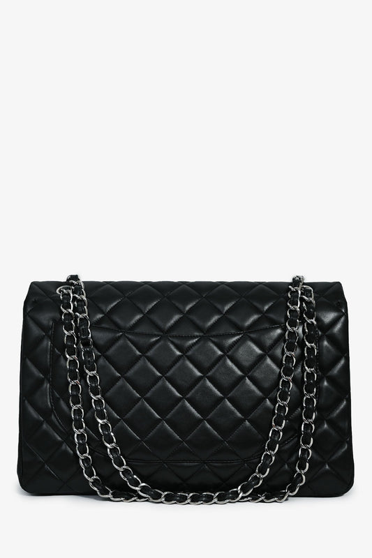 Chanel 2011 Black Lambskin Classic Single Maxi Flap Bag