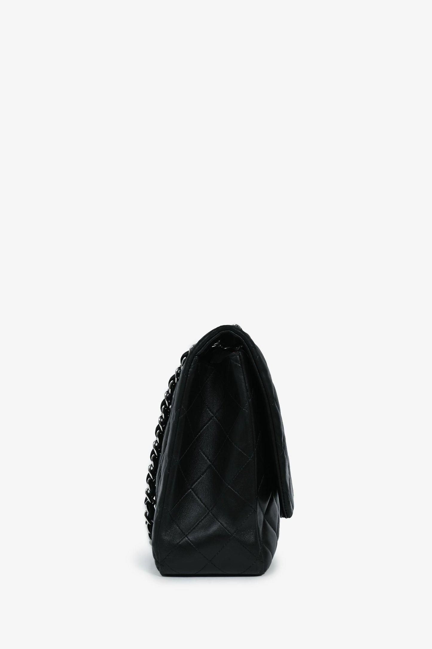 Chanel 2011 Black Lambskin Classic Single Maxi Flap Bag