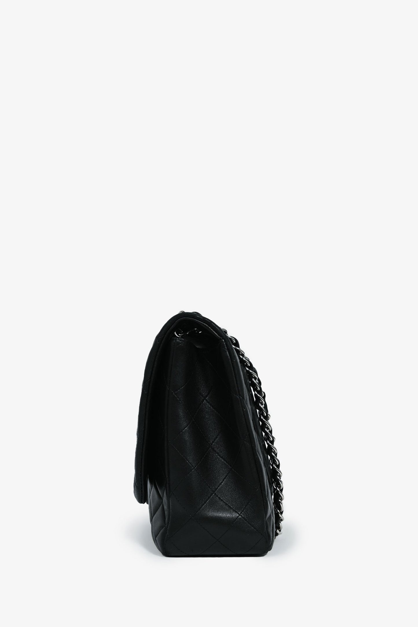 Chanel 2011 Black Lambskin Classic Single Maxi Flap Bag