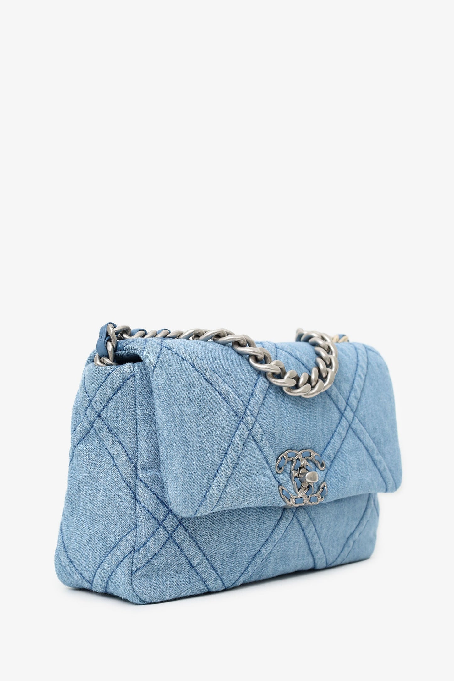 Chanel Blue 'Chanel 19' Medium Flap Bag