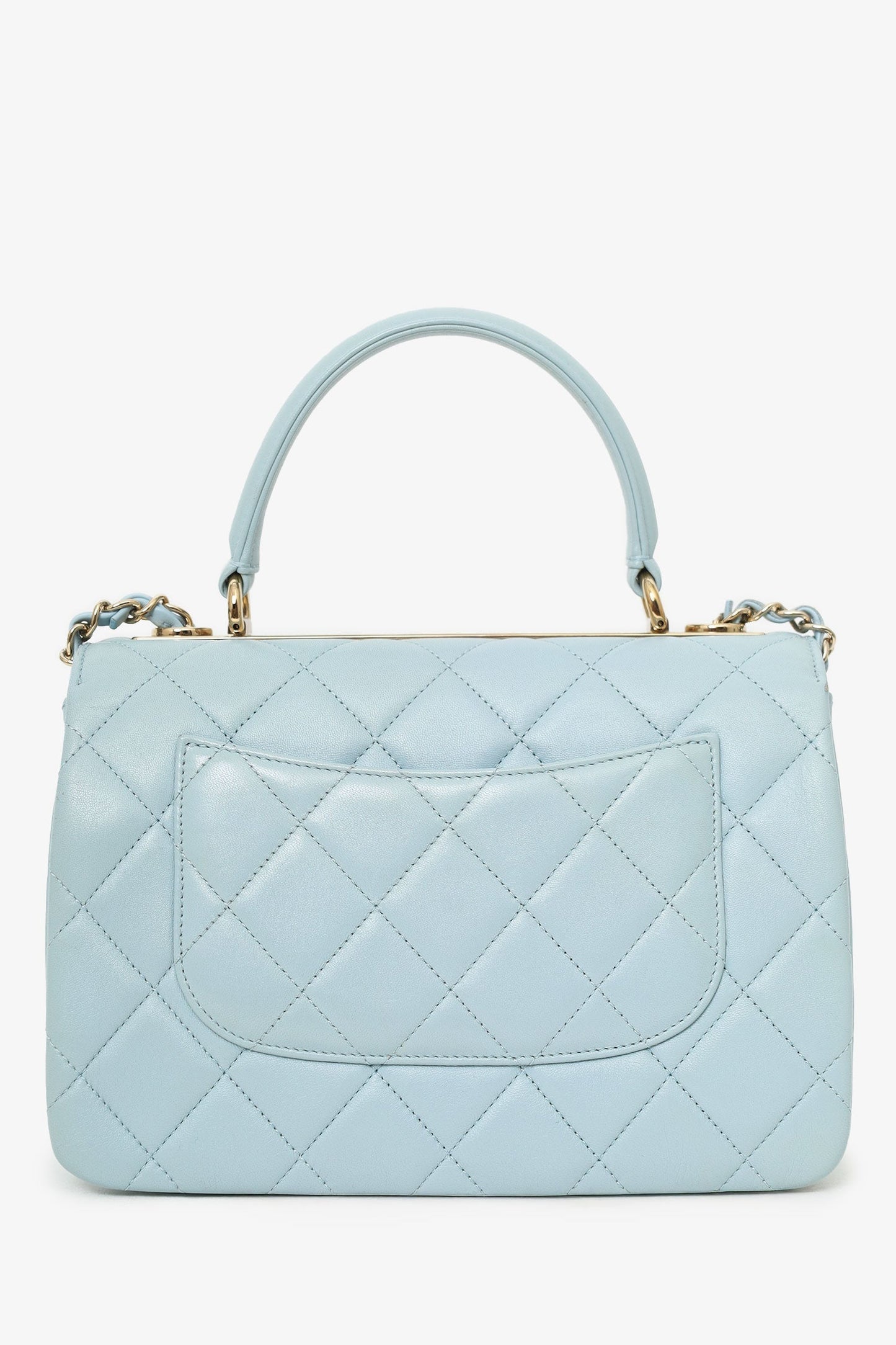 Chanel Blue Quilted Lambskin Medium Trendy CC Top Handle Handbag