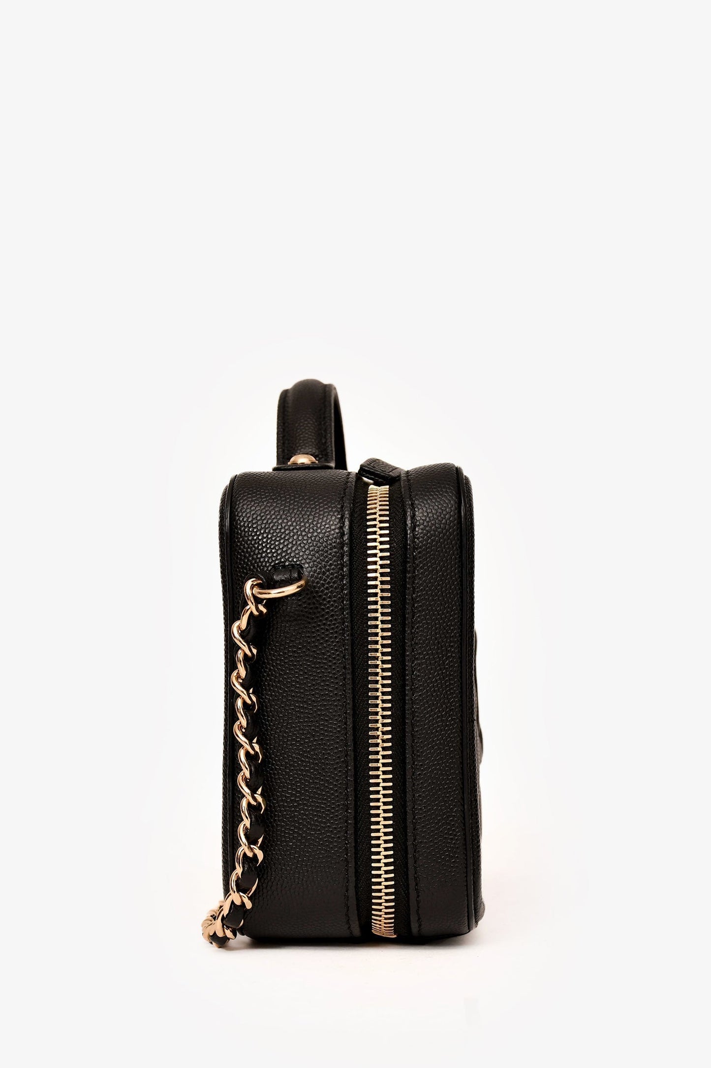 Chanel 2019-20 Black Caviar Leather Filigree Small Vanity Case Crossbody