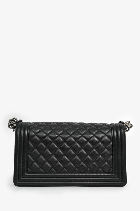 Chanel 2019 Black Leather Medium Boy Bag