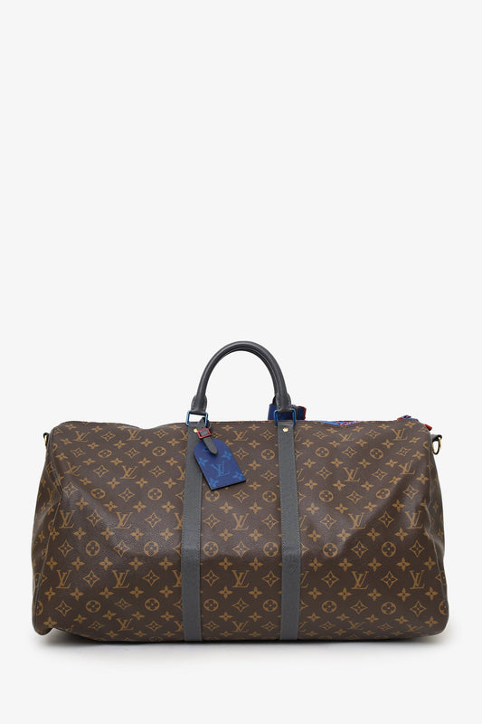 Louis Vuitton 2018 Limited Edition Monogram Taiga Outdoor Keepall Bandouliere 55 with Strap