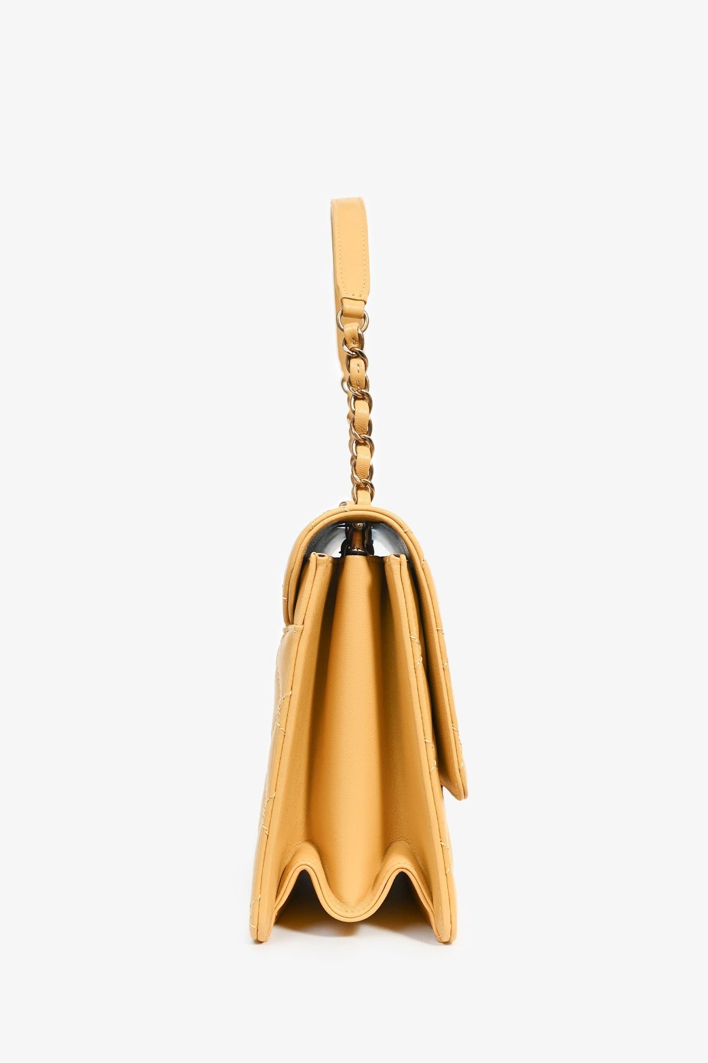 Chanel 2016-17 Yellow Quilted Leather Large Beauty Lock Chain Bag